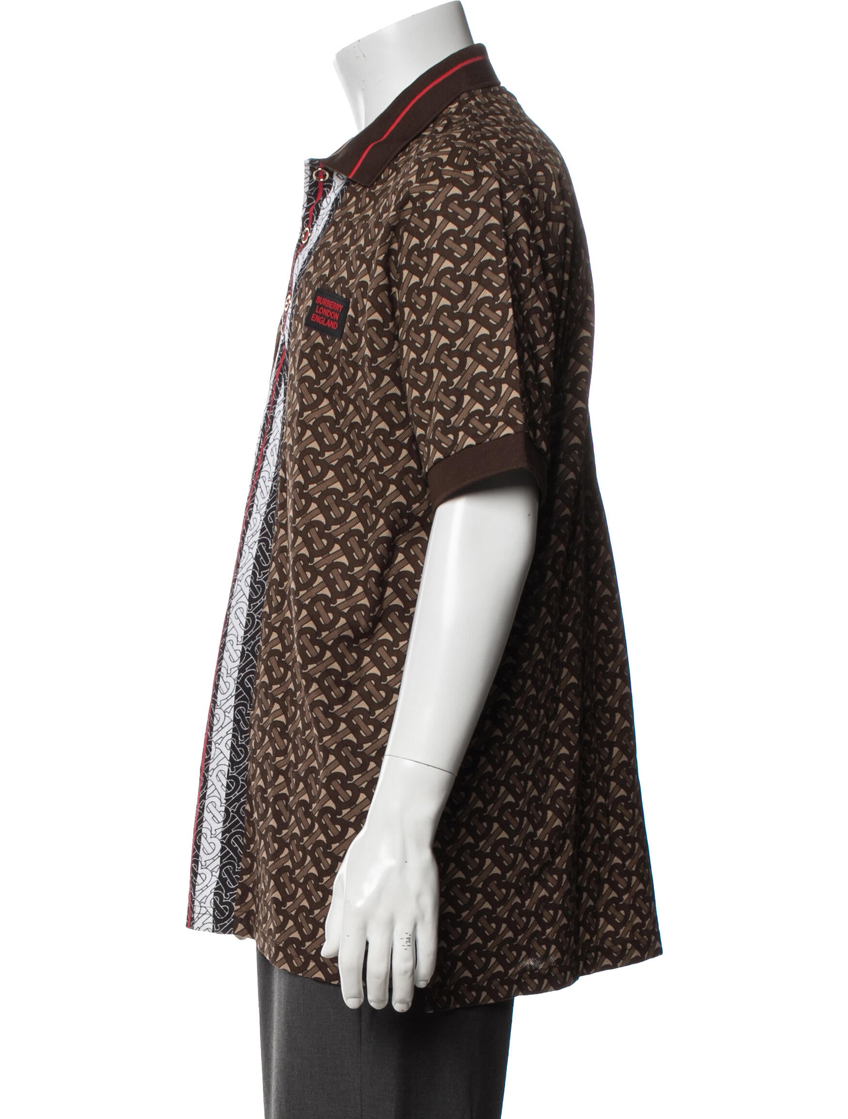 Burberry Graphic Print Collar Polo Shirt