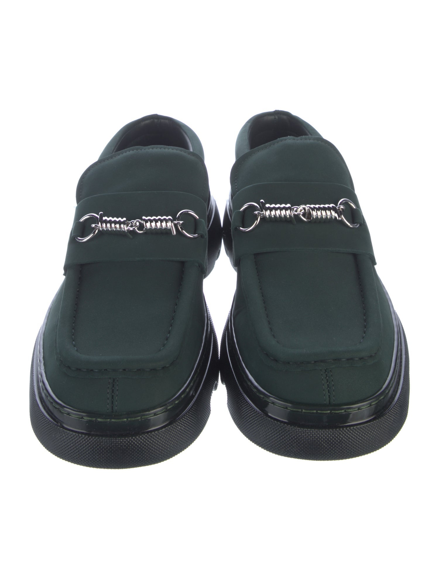 Leather Chain-Link Accents Loafers — 3/5