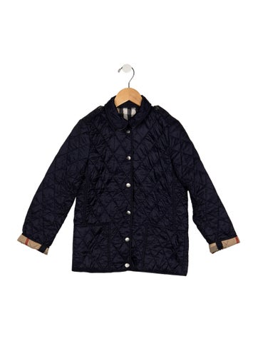 Pre-owned Burberry Kids' Boys Patch Pocket Jacket In Blue