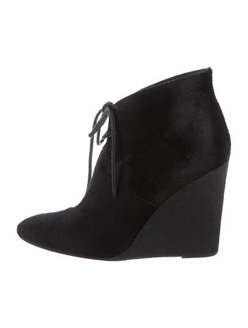 Burberry Ponyhair Lace-Up Booties