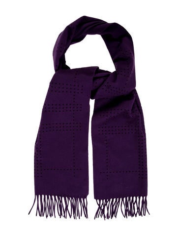 Burberry Perforated Fringe Scarf