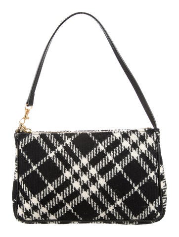 Burberry Wool Nova Check Shoulder Bag