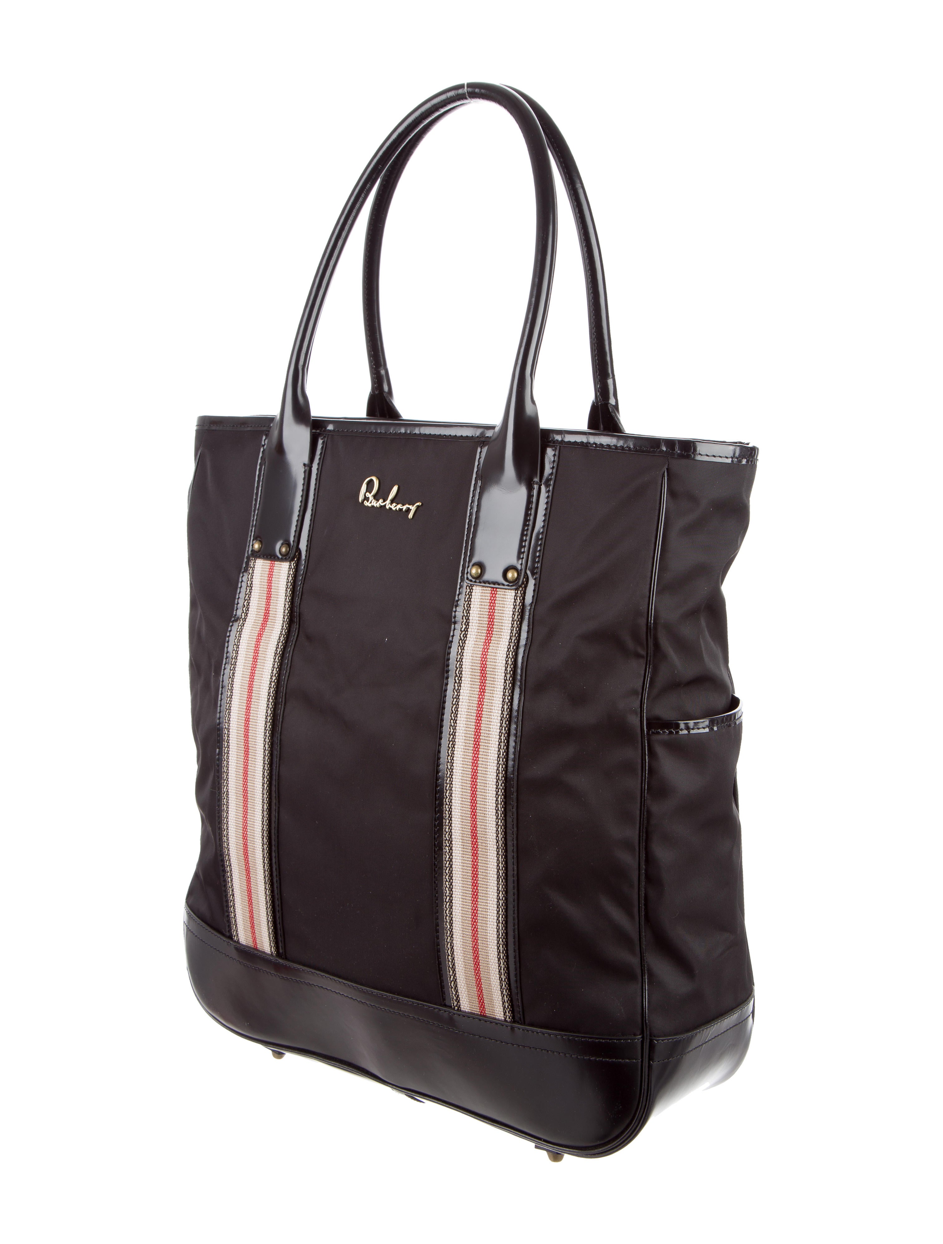 Burberry Check Tote Bag Nylon Handbags Paul Smith