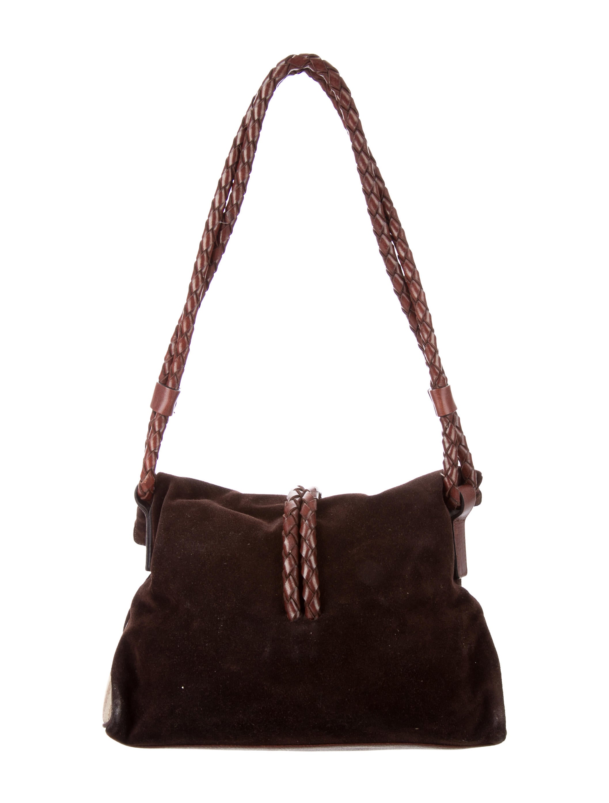 Burberry Suede & Leather Shoulder Bag Handbags BUR71372 The RealReal