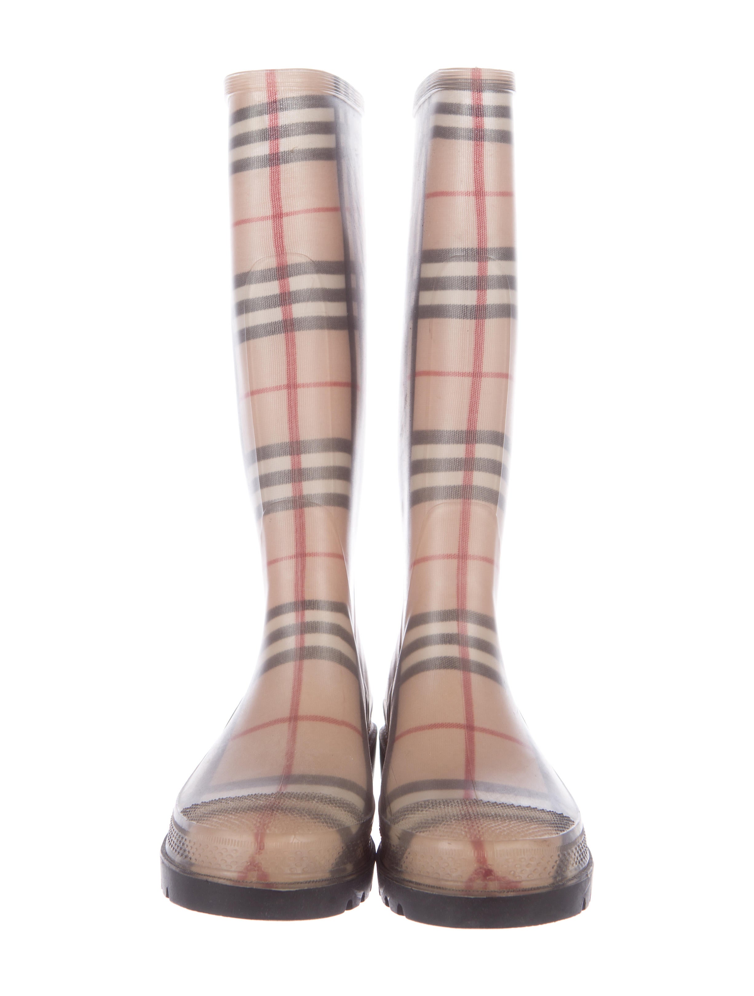 burberry nova check rain boots