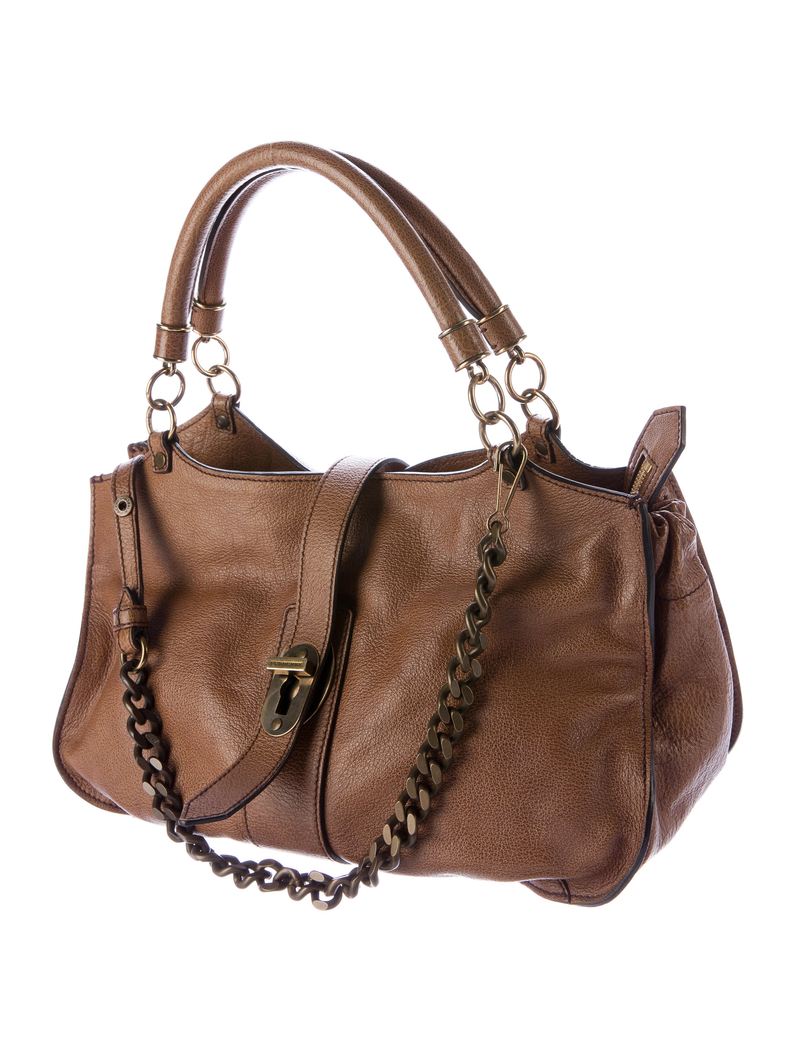 Burberry Grained Leather Satchel Handbags BUR73576 The RealReal