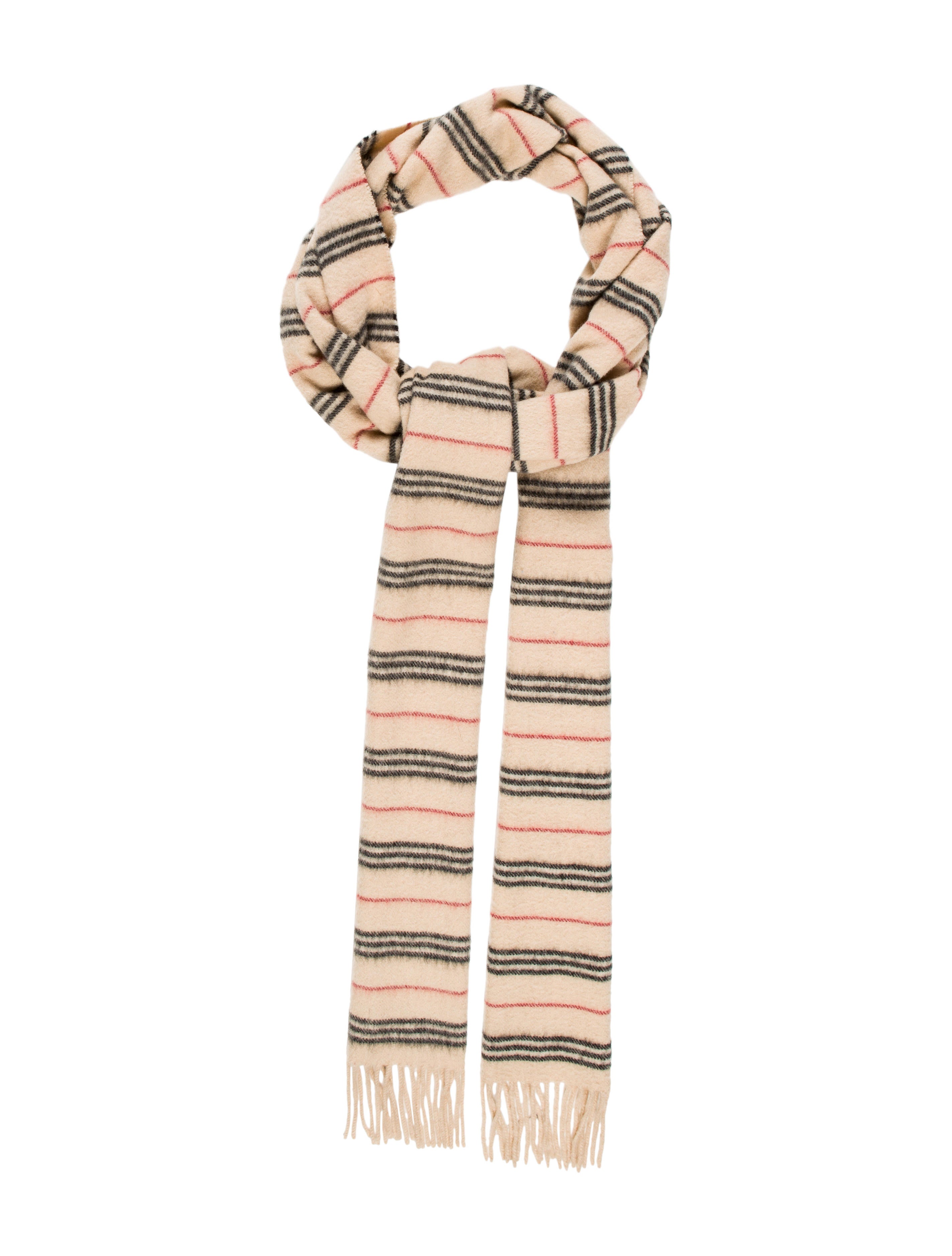 Burberry Stripe Cashmere Scarf Accessories BUR73790 The RealReal