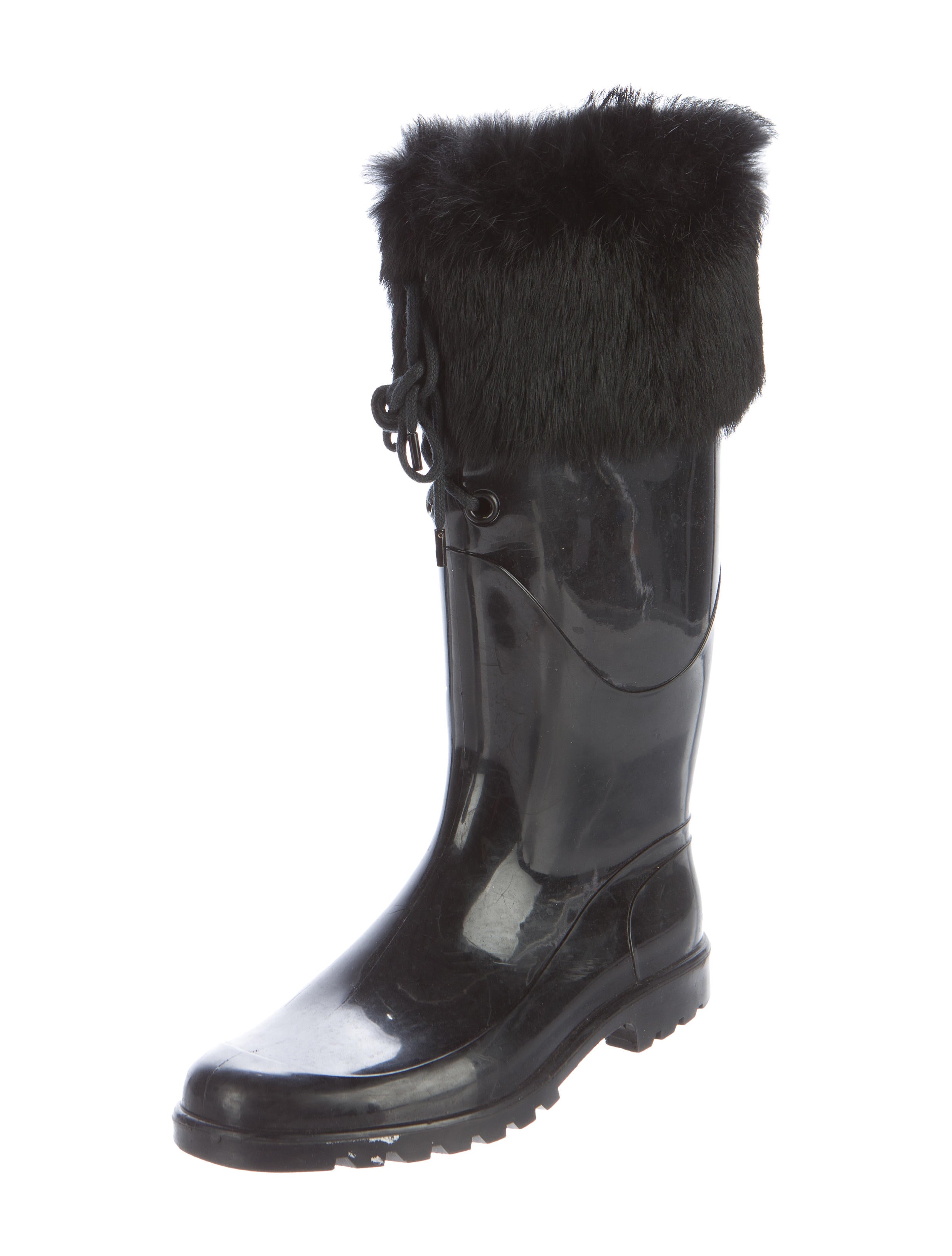 Burberry FurTrimmed Rain Boots Shoes BUR74054 The RealReal