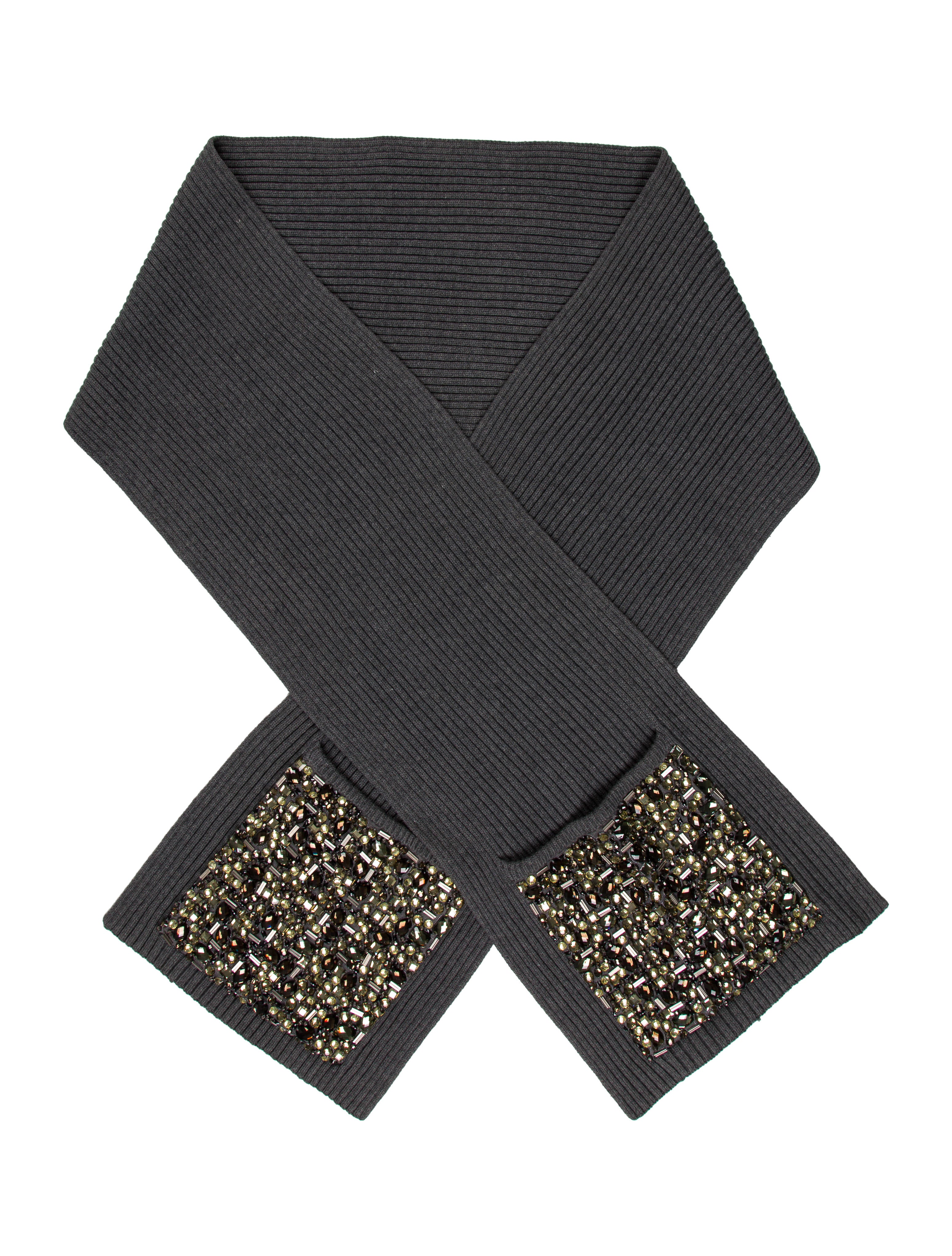 Burberry Embellished Knit Scarf Accessories BUR76533 The RealReal