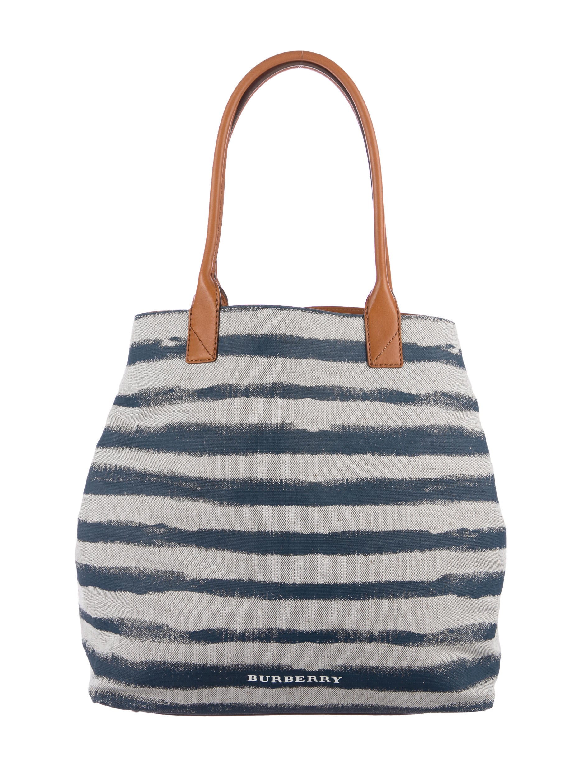 Burberry Printed Stripes Medium Lauriston Tote Bag