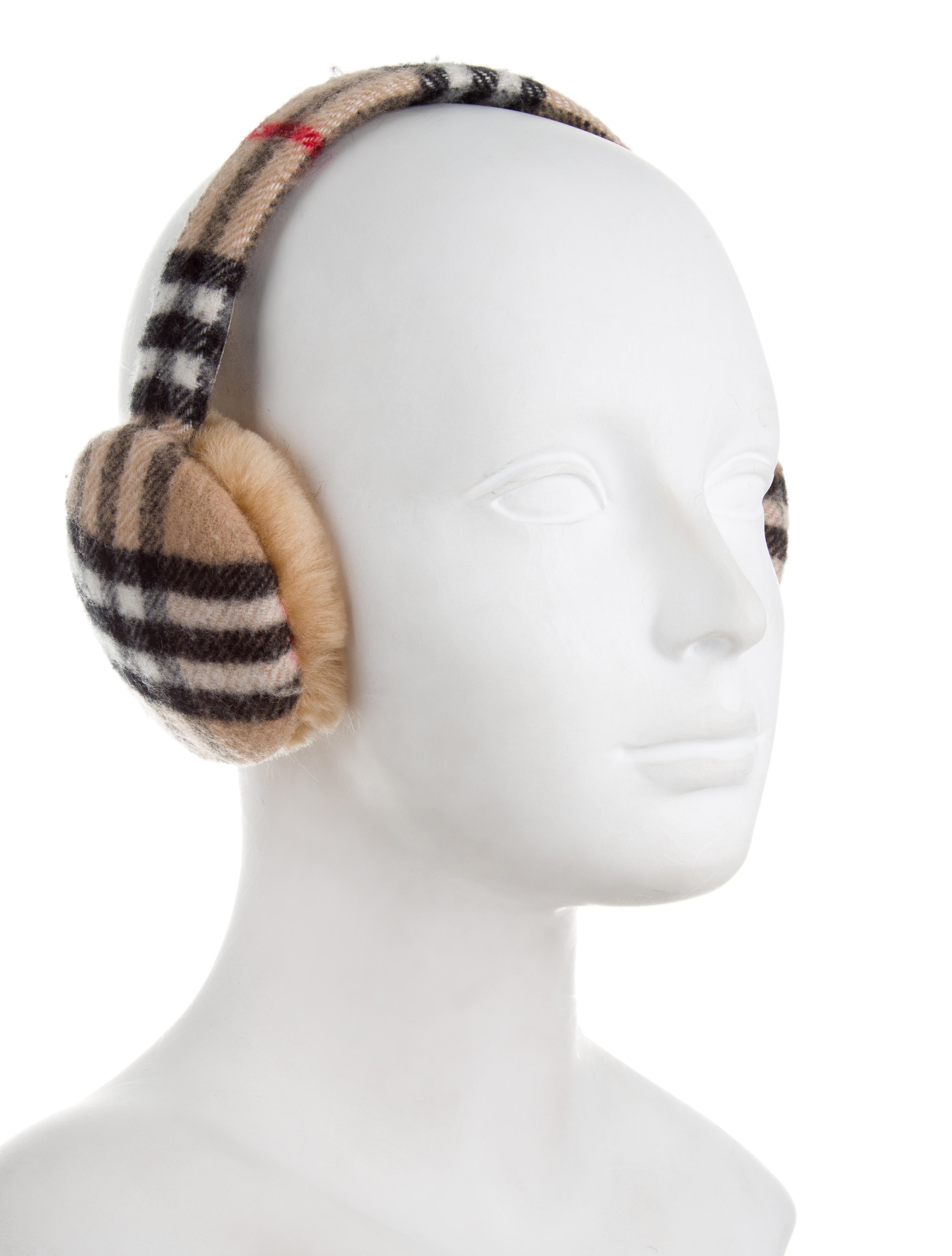 Burberry Wool Nova Check Ear Muffs Accessories BUR77964 The RealReal