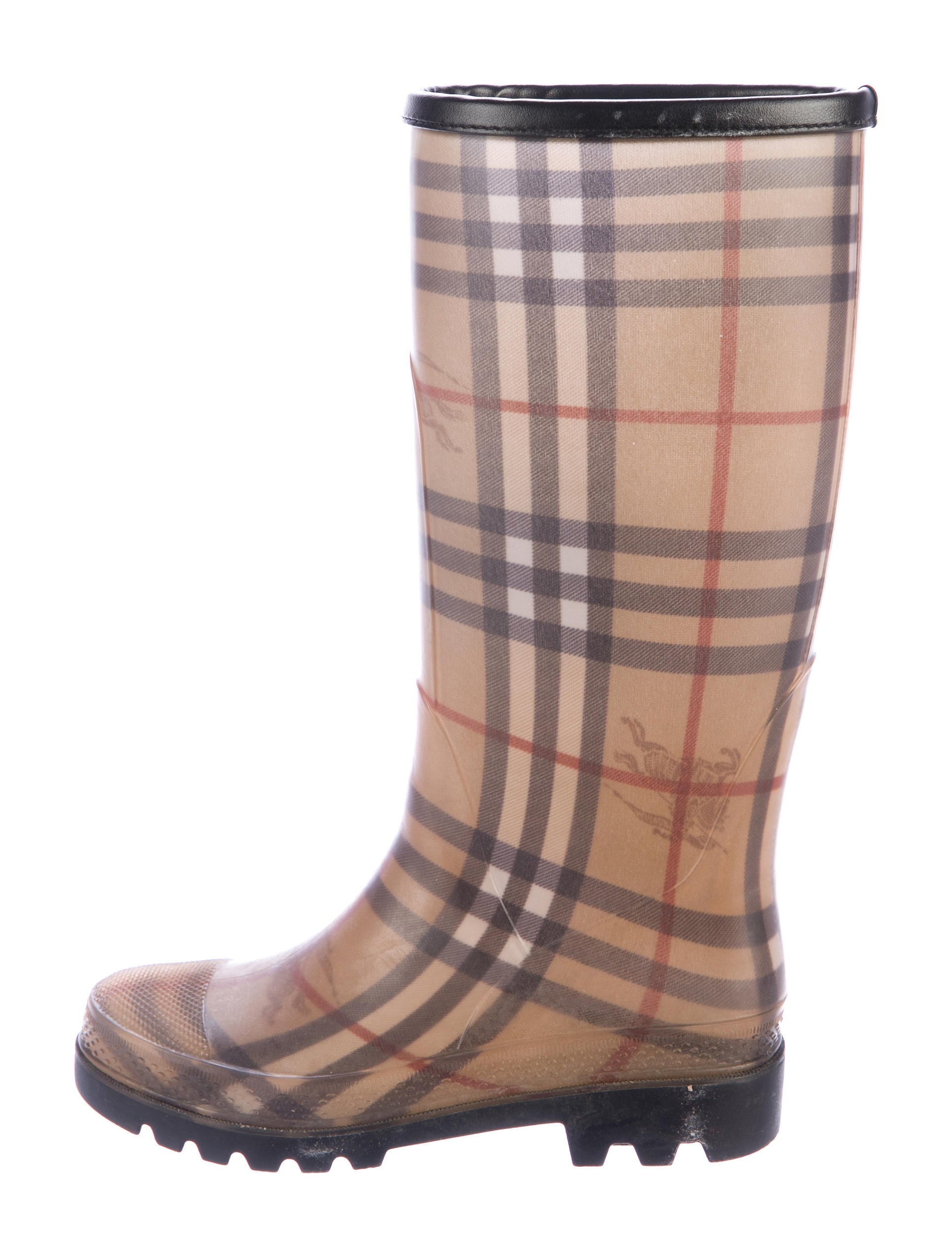 burberry haymarket rain boots