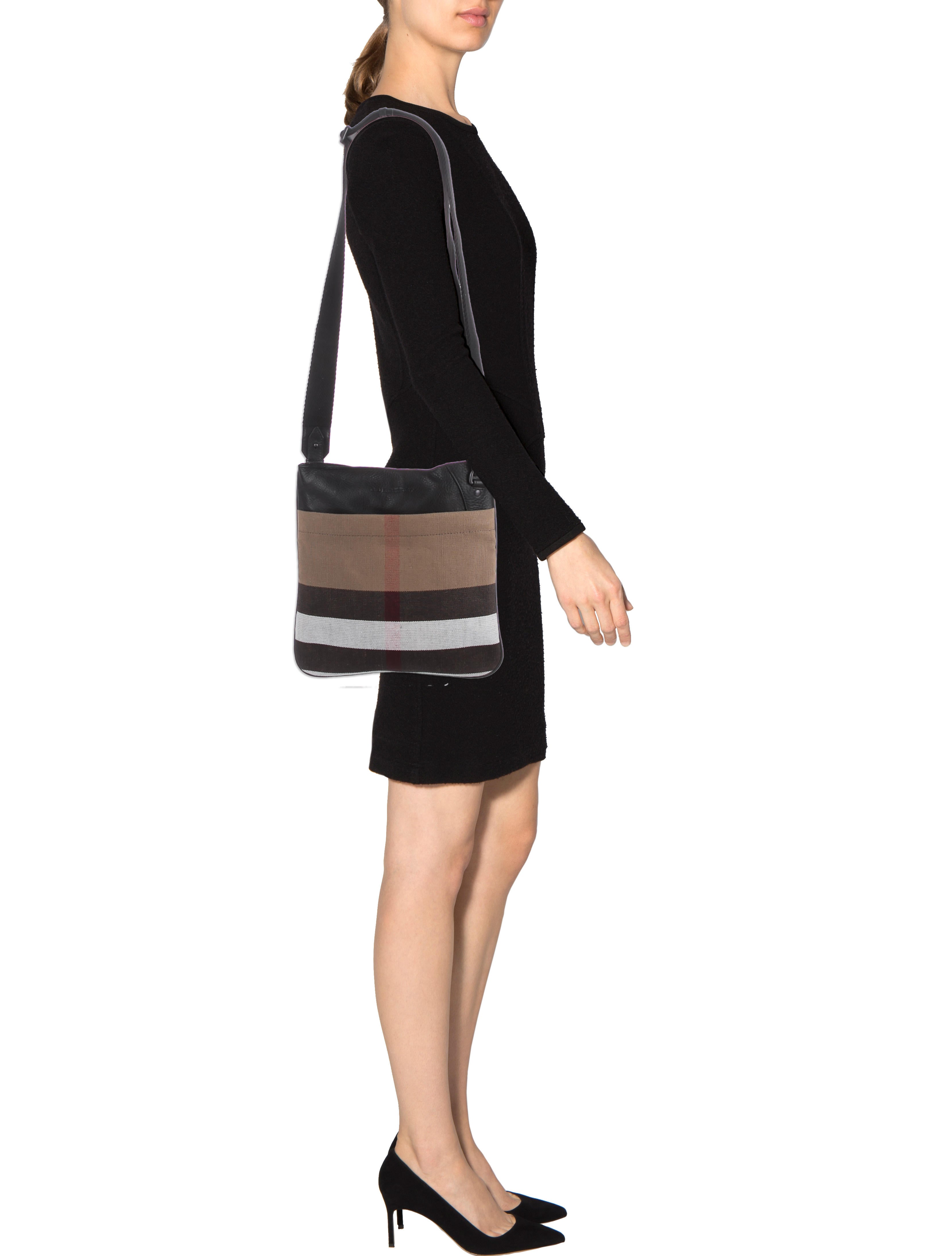 Burberry Ainsley Leather-Trimmed Canvas Crossbody Bag