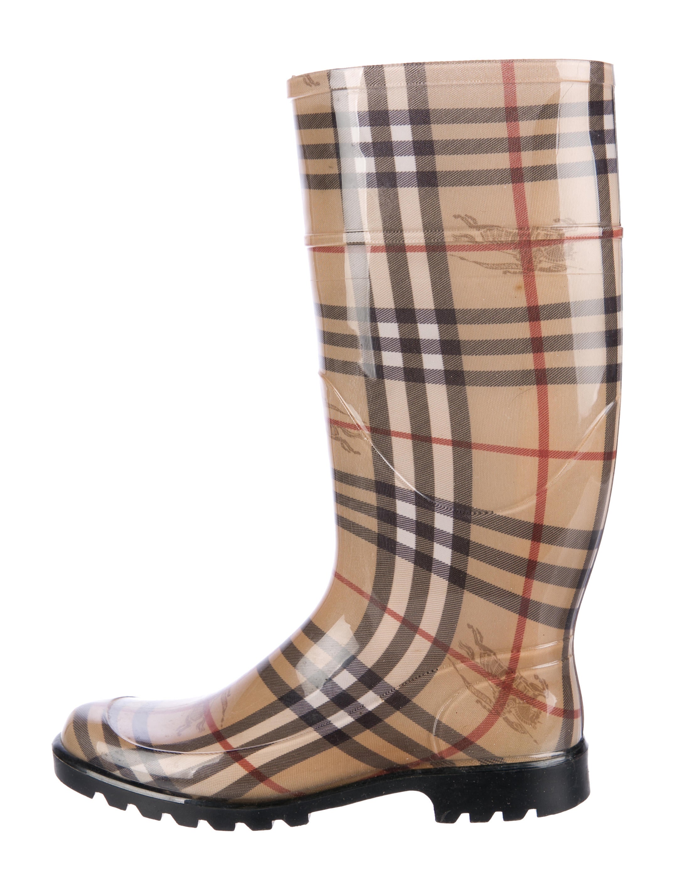 burberry haymarket rain boots