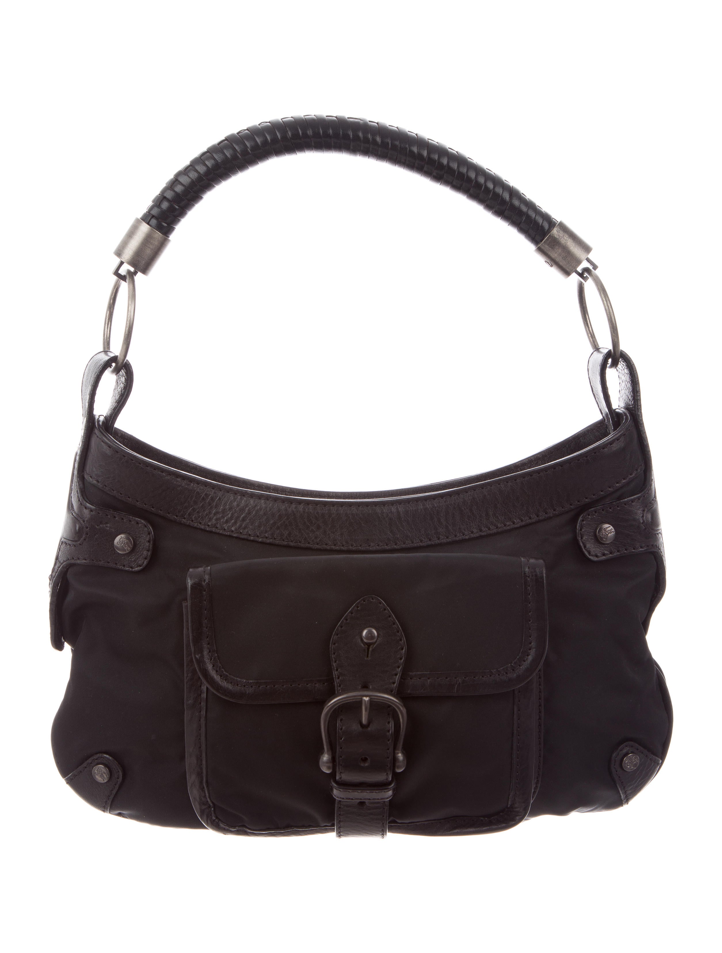 burberry leather-trimmed small bag - handbags - bur86706 | the