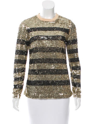 Beau Souci Sequined Silk Top w/ Tags