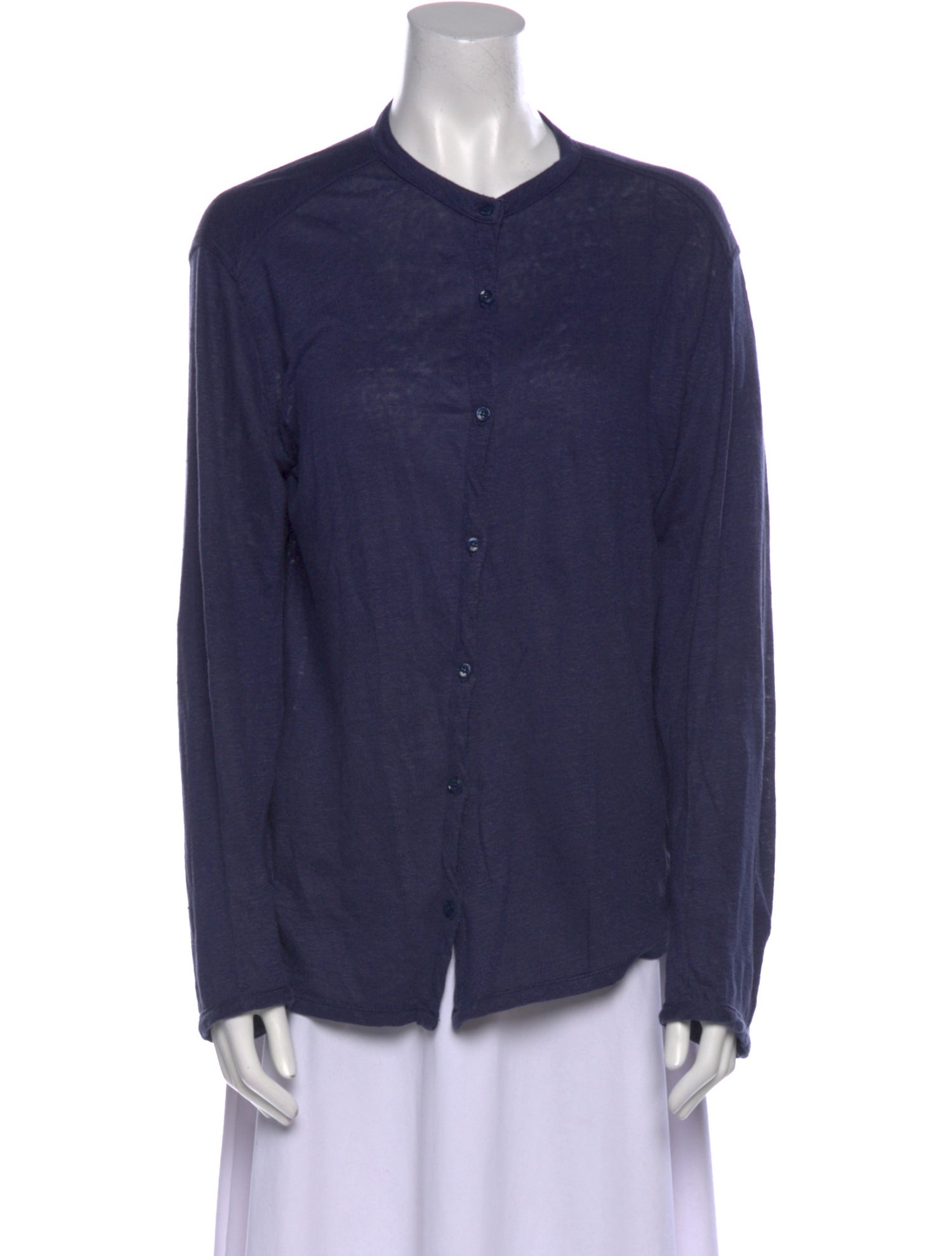 Beau Souci Linen Long Sleeve Button-Up Top