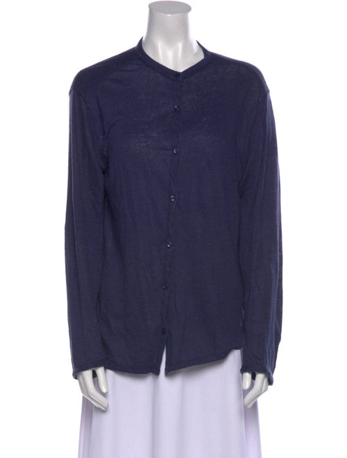 Beau Souci Linen Long Sleeve Button-Up Top