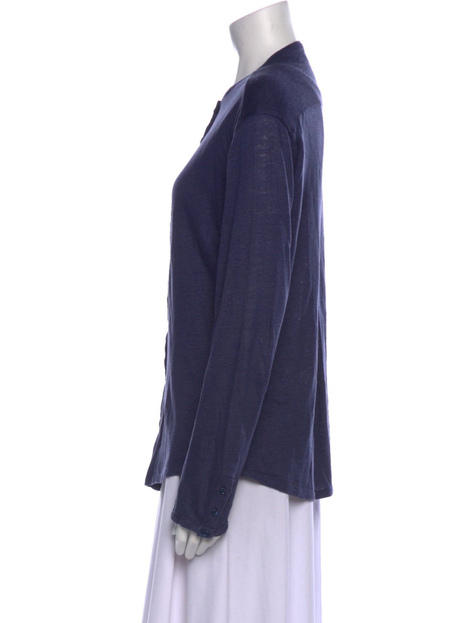 Beau Souci Linen Long Sleeve Button-Up Top