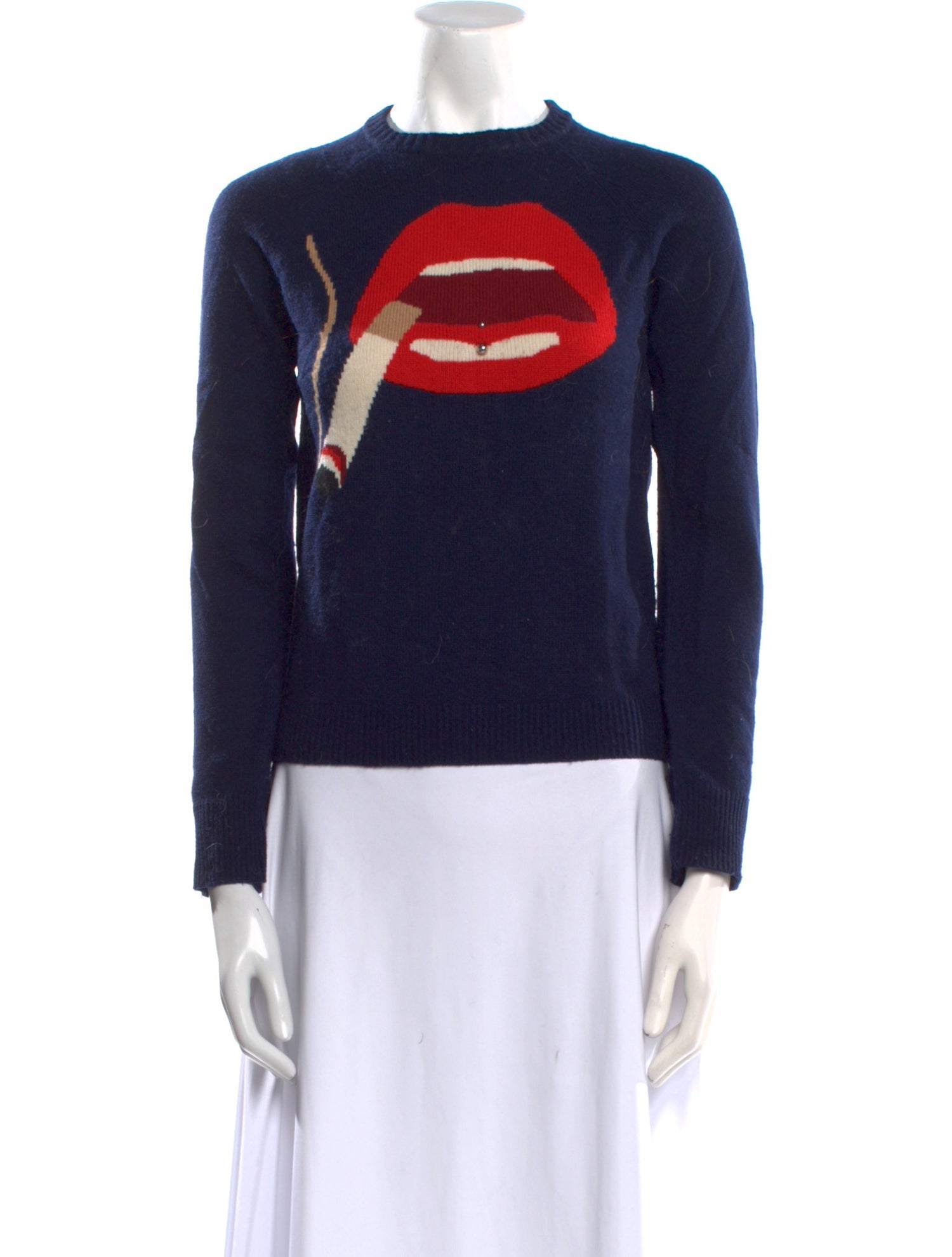 Beau Souci Wool Graphic Print Sweater