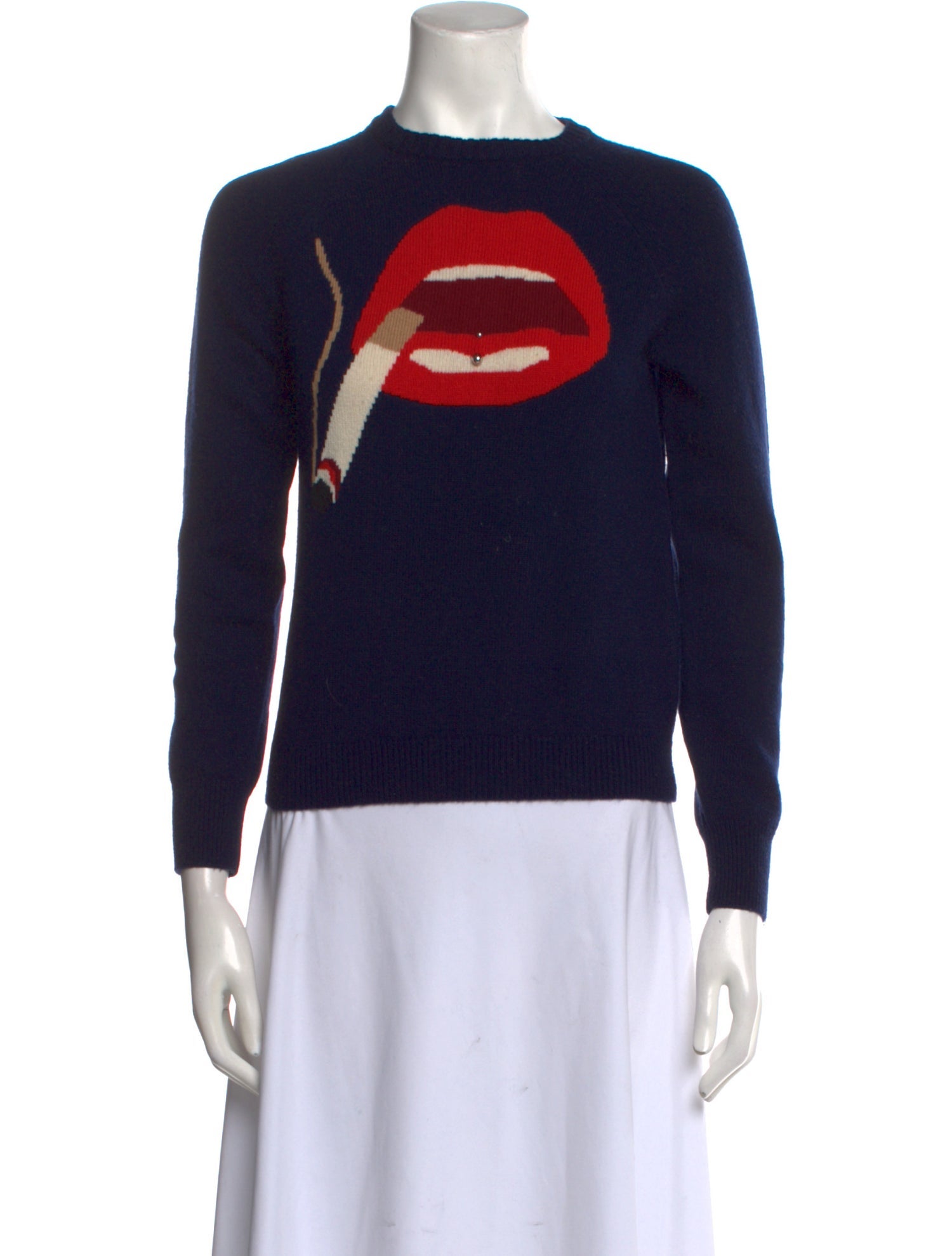 Beau Souci Wool Graphic Print Sweater