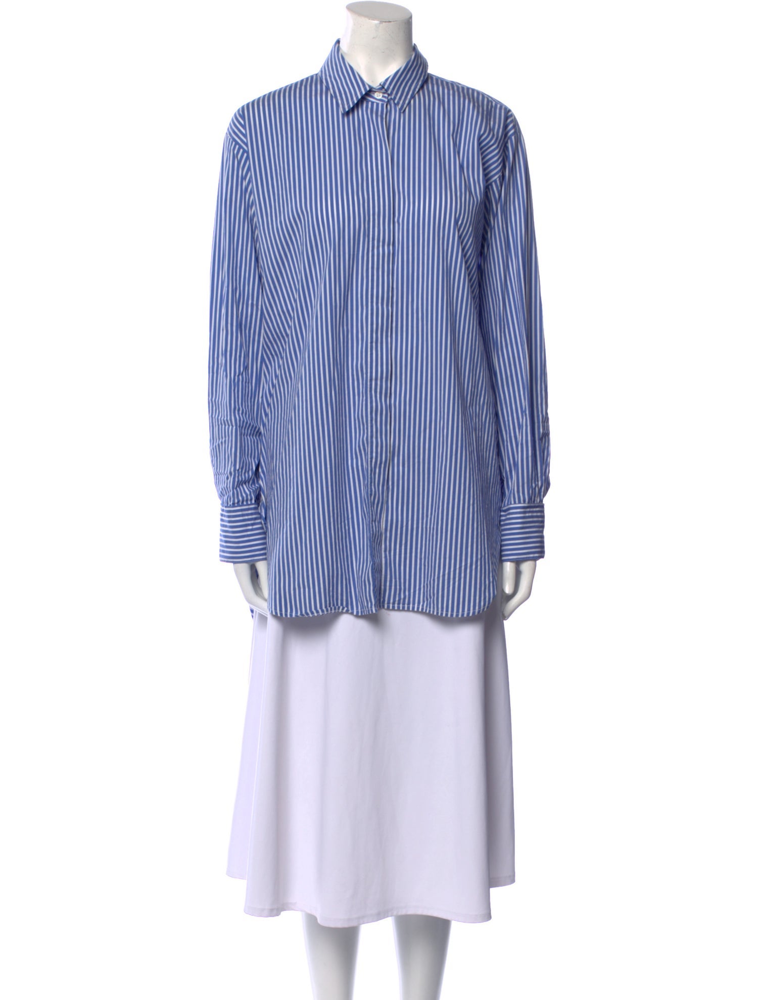 Blanca Vita Striped Long Sleeve Button-Up Top