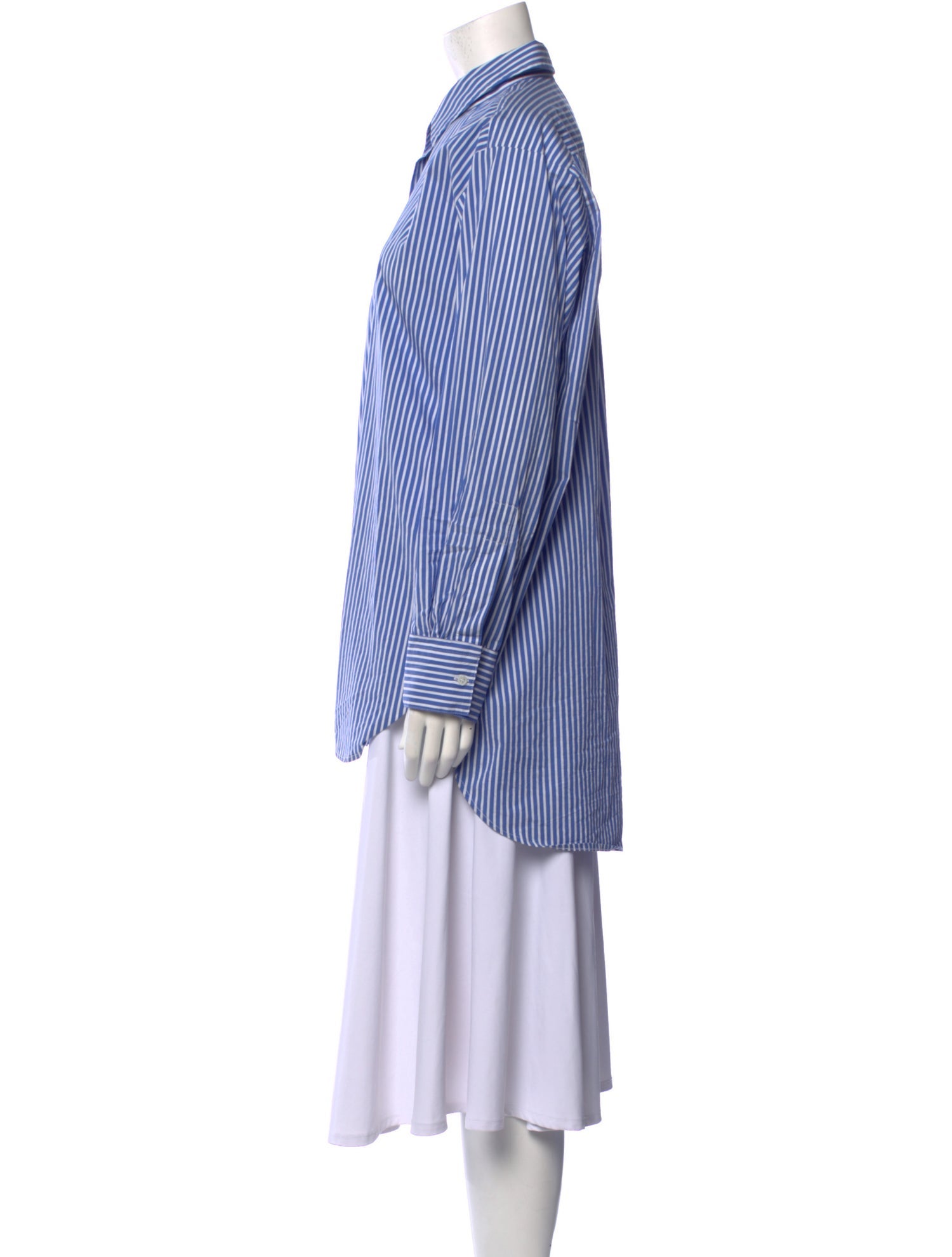 Blanca Vita Striped Long Sleeve Button-Up Top
