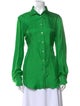 Blanca Vita Silk Long Sleeve Button-Up Top