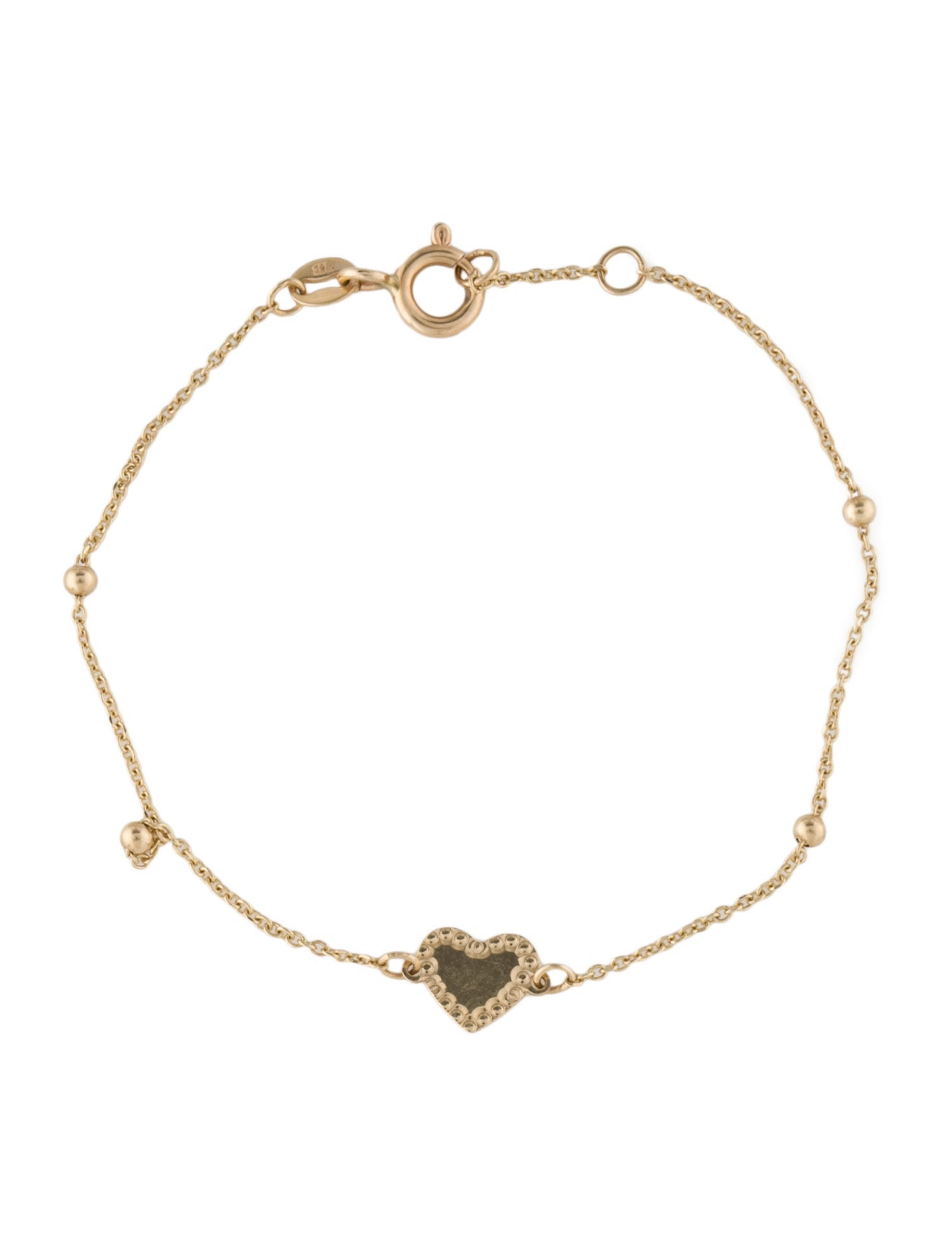 Bony Levy 14K Heart Station Bracelet 14K Yellow Gold Station