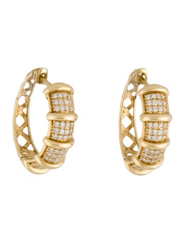Bony Levy Hoop 18K Diamond Earrings