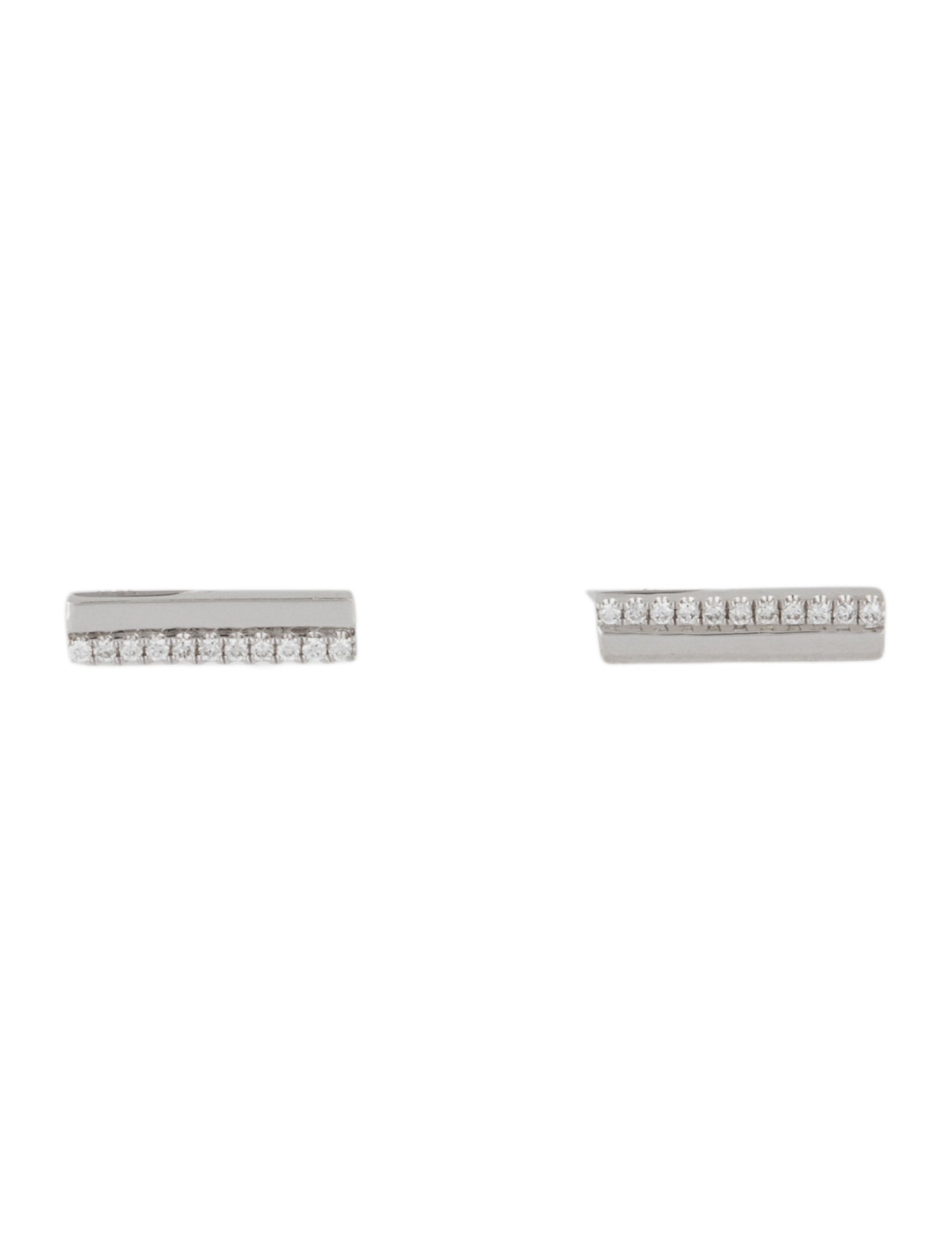 Bony Levy 18K Diamond Prism Bar Stud Earrings