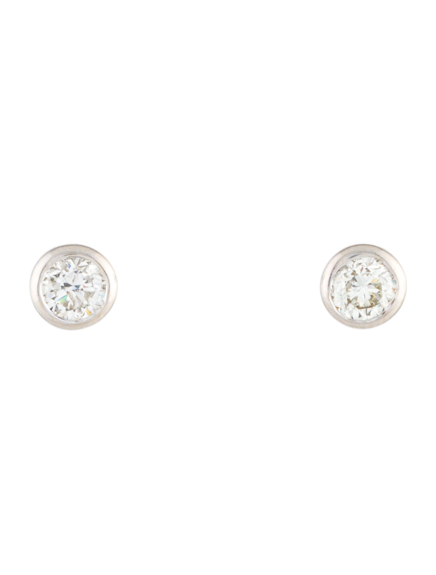 Bony Levy 14K 1.00ctw Diamond Bezel Stud Earrings