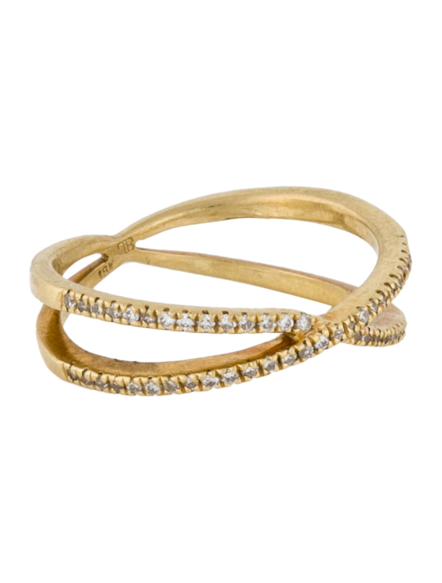 Bony Levy 18K Diamond Stackable Crossover Band Ring