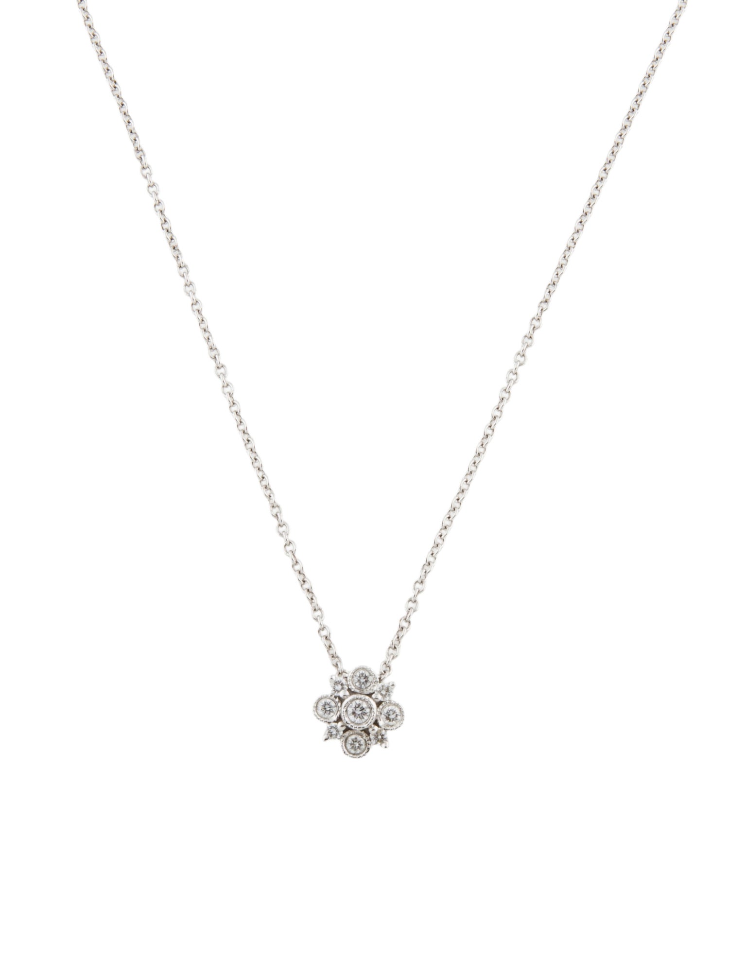 Bony Levy 18K Diamond Flower Pendant Necklace