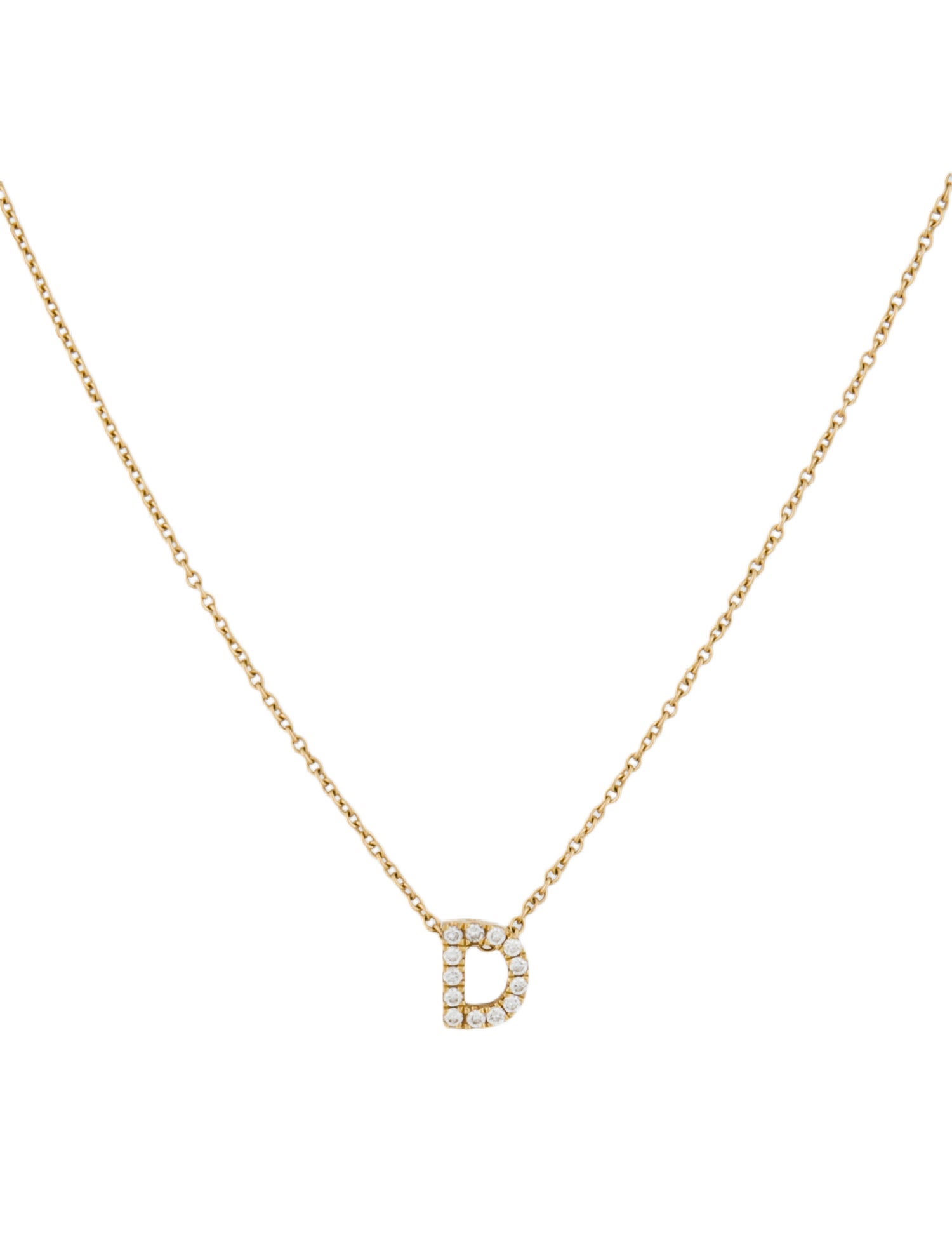 Bony Levy Diamond Initial 'D' Pave Pendant Necklace