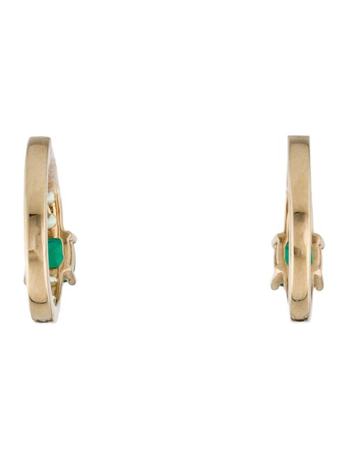 Bony Levy 14K 1.00ctw Dyed Chalcedony & Peridot Hoop Earrings