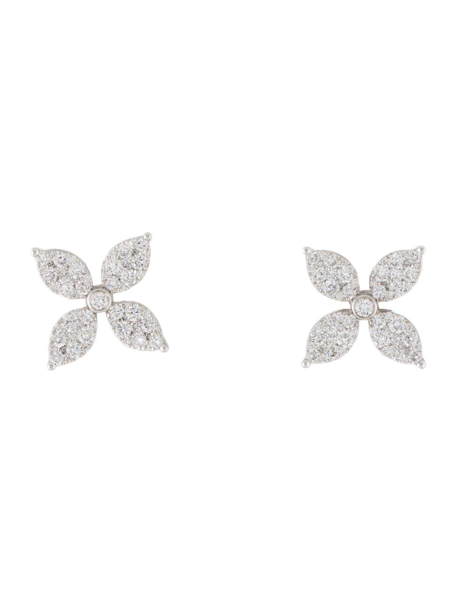 Bony Levy 18K 1.22ctw Diamond Getty Flower Stud Earrings