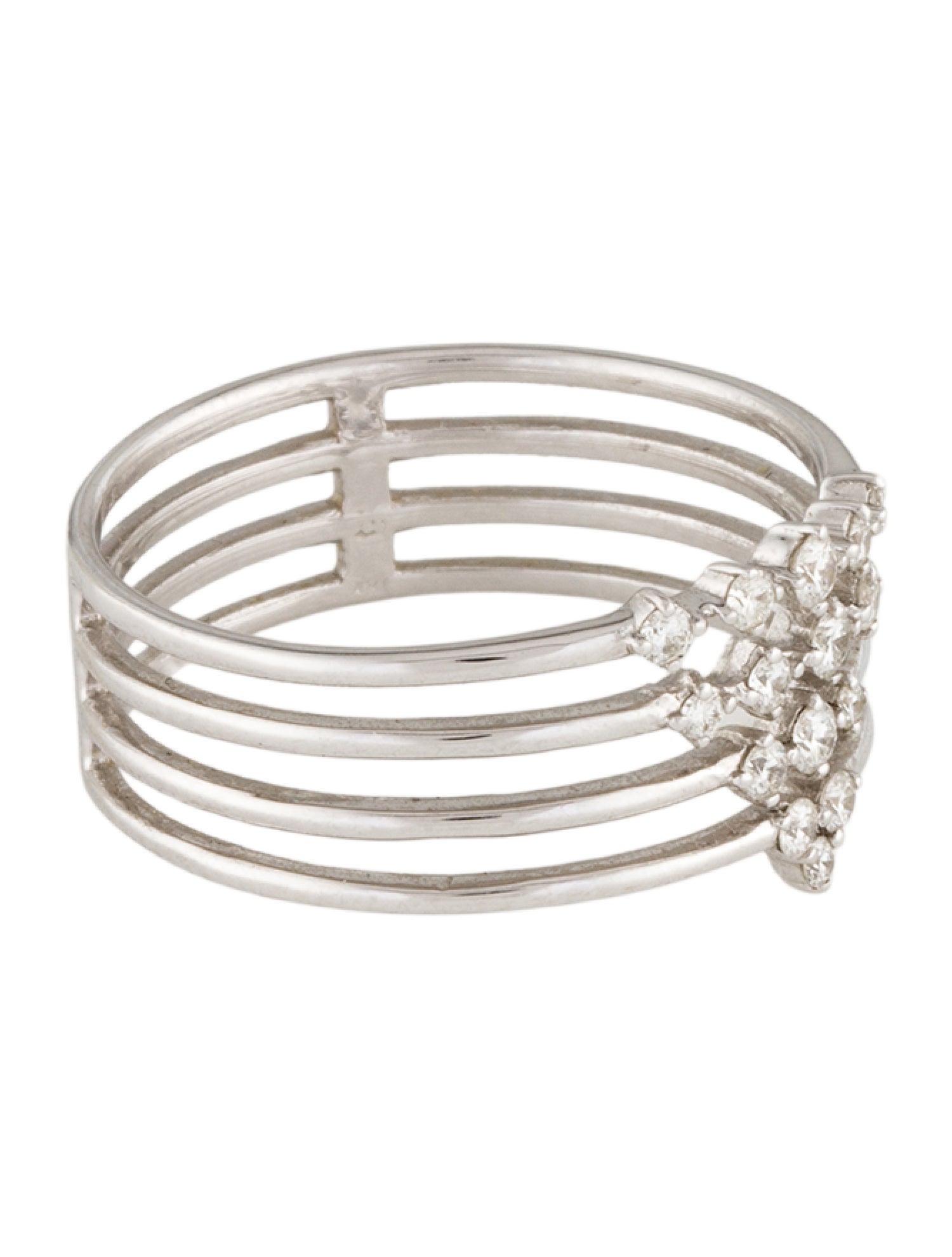 Bony Levy 18K Diamond Triangle 4-Row Band