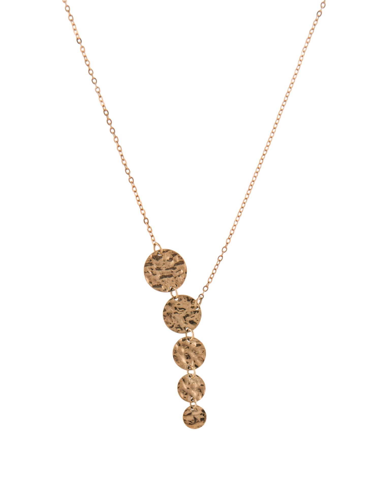 Bony Levy 14K Hammered Disc Pendant Necklace