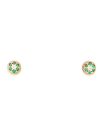 Bony Levy 18K Emerald & Diamond El Mar Stud Earrings