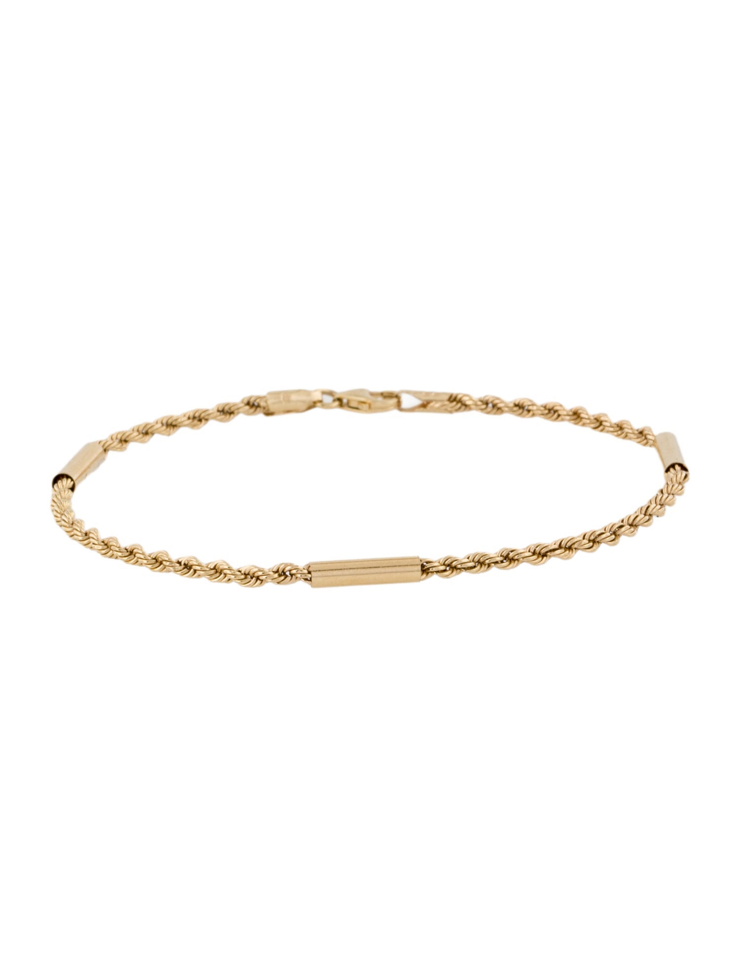 Bony Levy 14K Rope Chain Station Bracelet