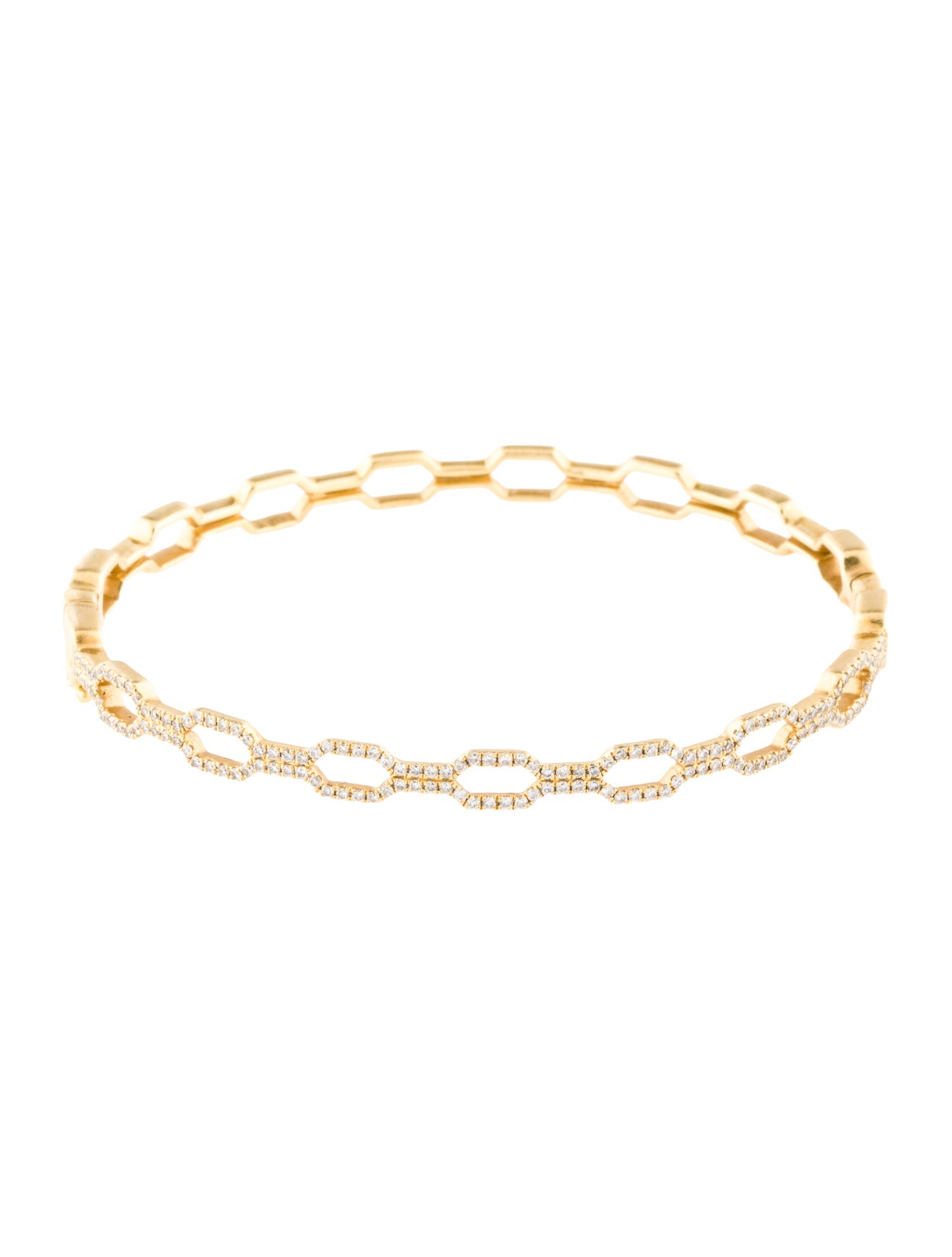 Bony Levy 18K Diamond Chain Hinged Bangle Bracelet