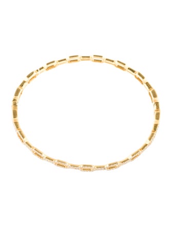 Bony Levy 18K Diamond Chain Hinged Bangle Bracelet