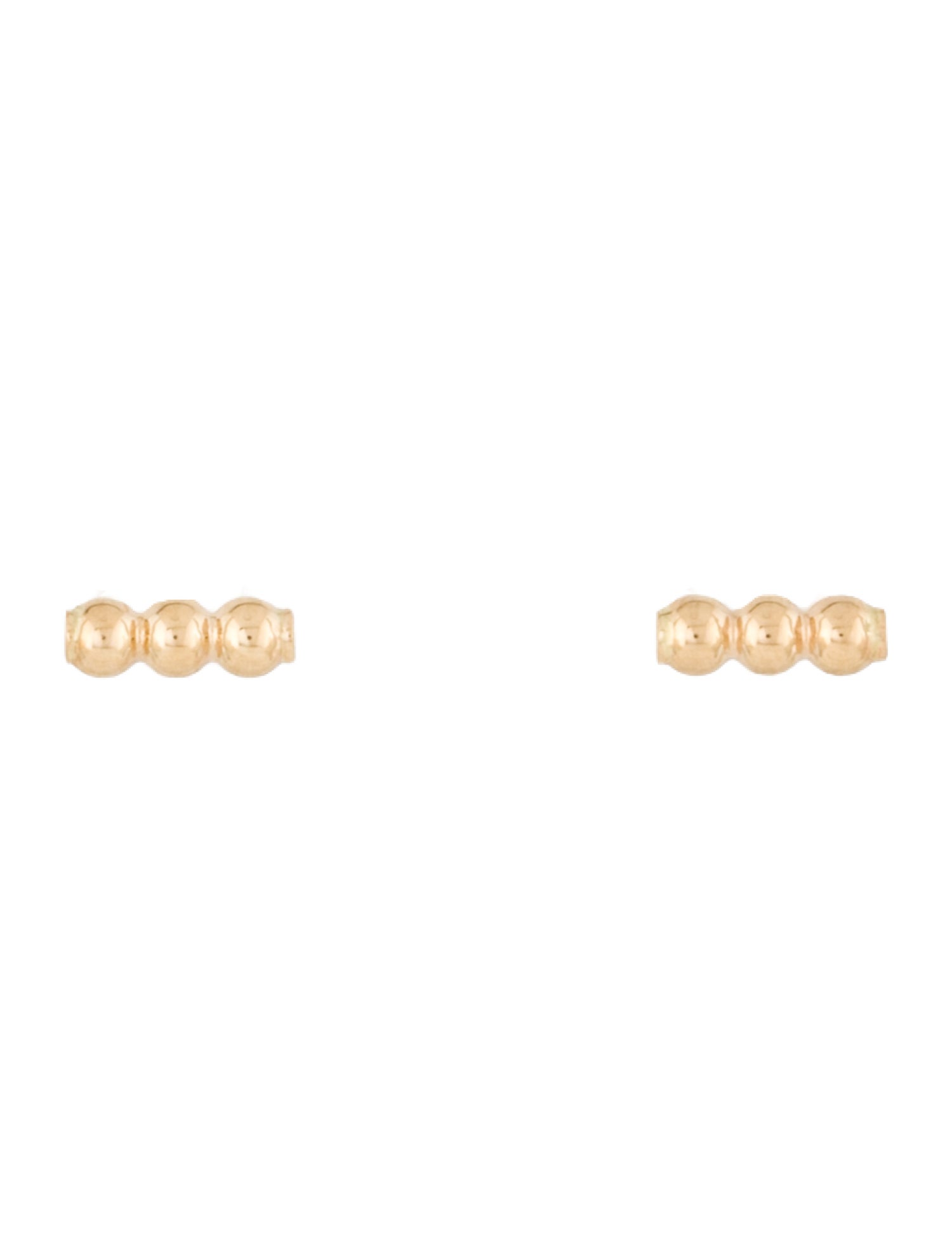 Bony Levy 14K Three Sphere Bar Stud Earrings