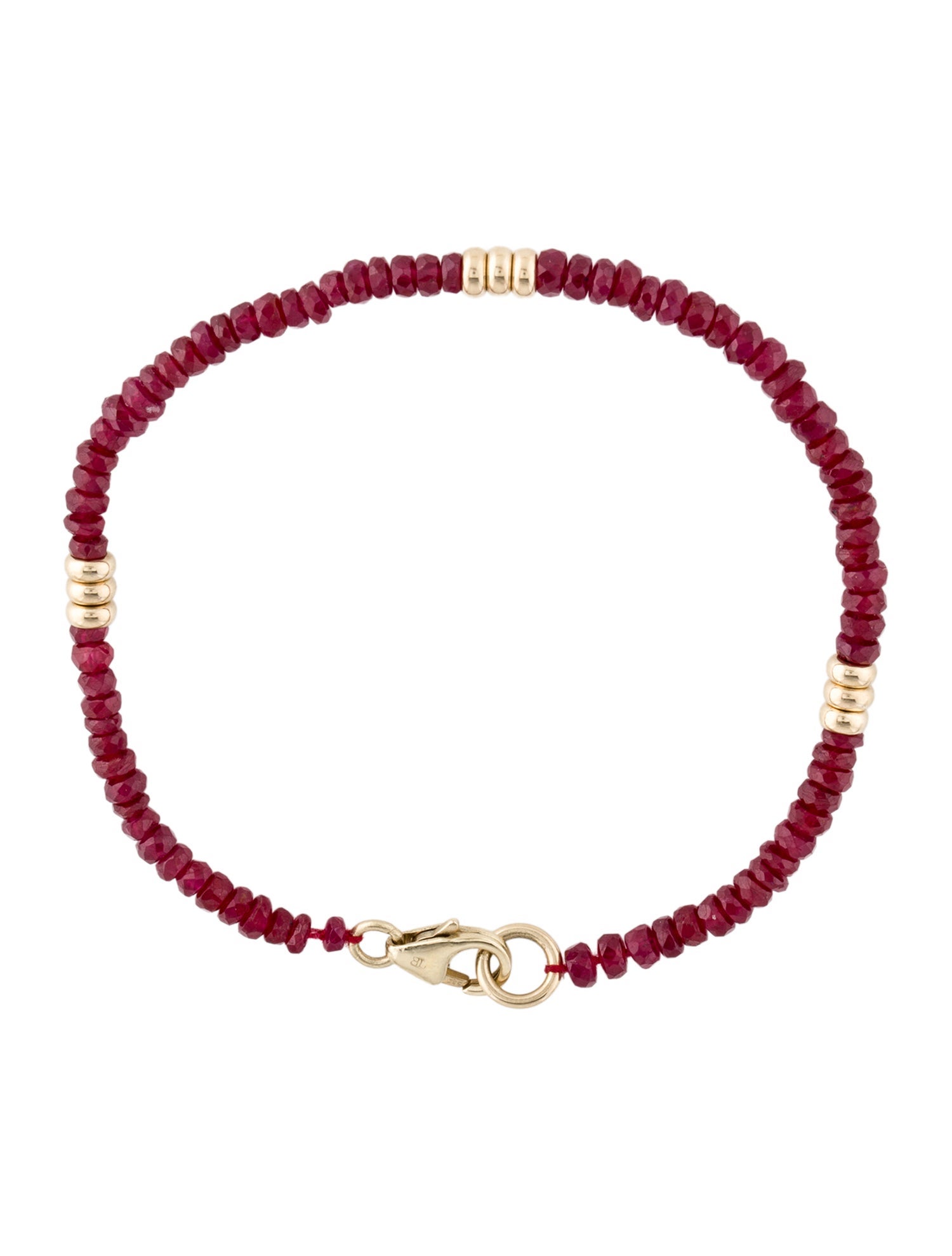 Bony Levy 14K Glass Filled Ruby Bead Bracelet