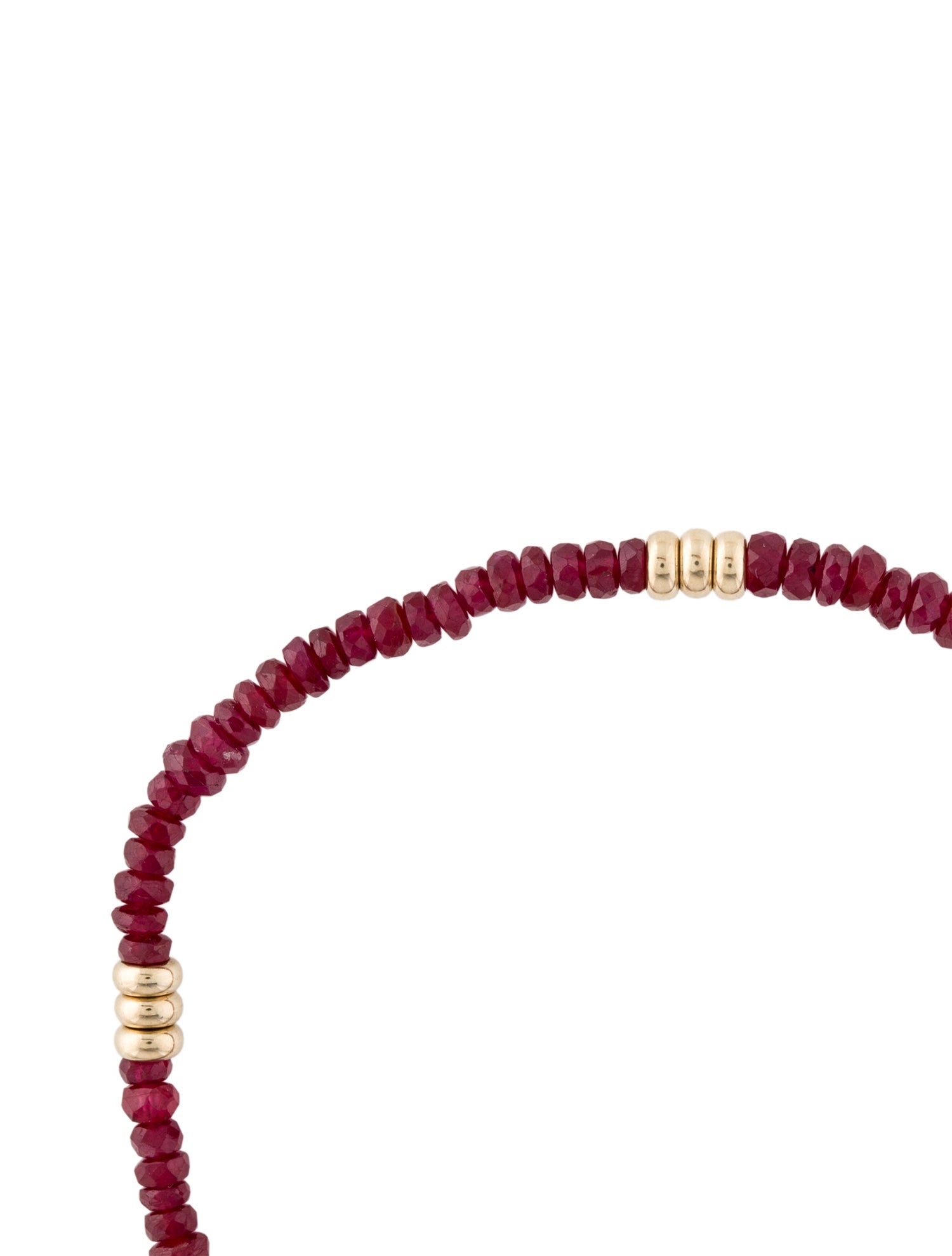 Bony Levy 14K Glass Filled Ruby Bead Bracelet