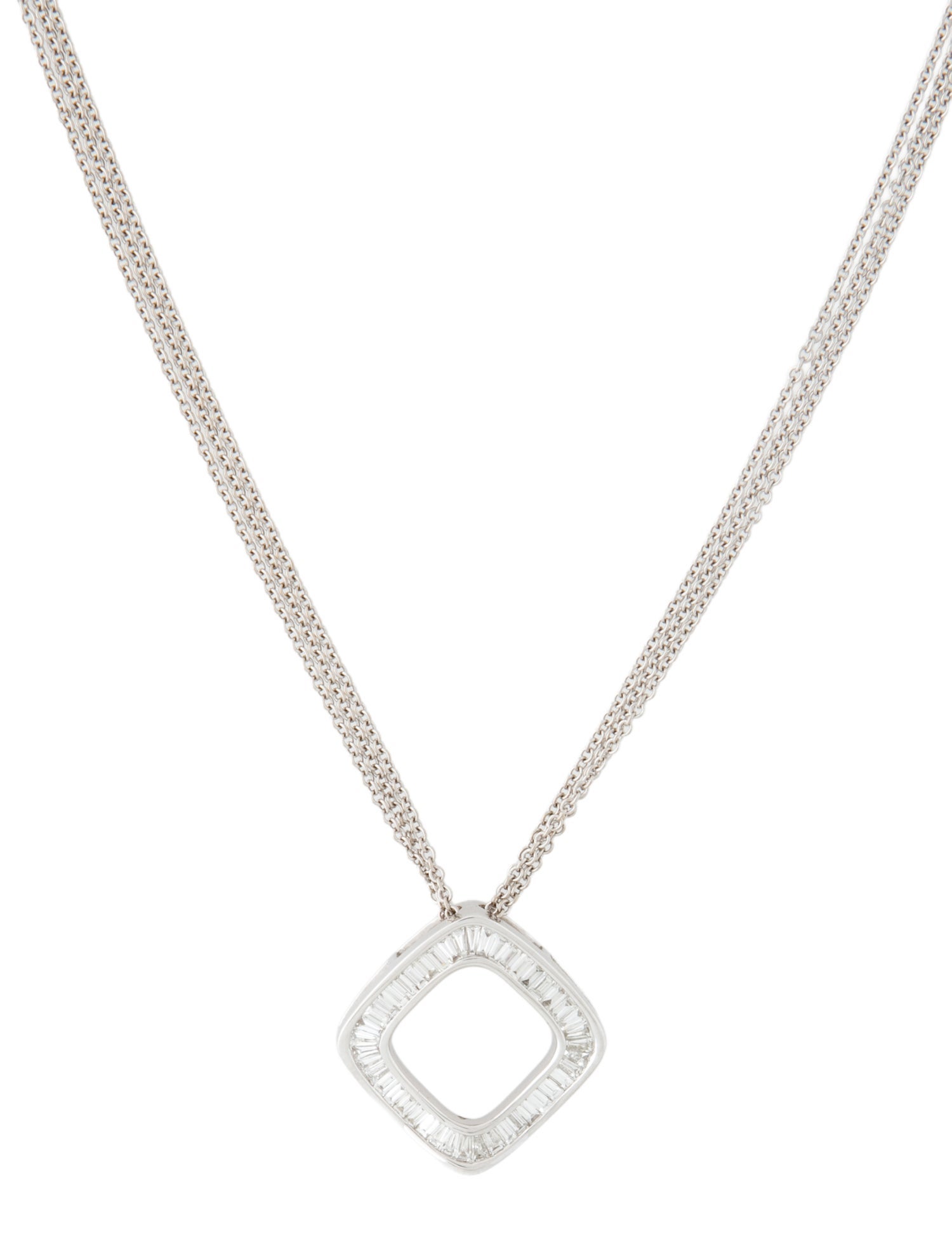 Bony Levy 18K Diamond Carriere Large Square Pendant Necklace