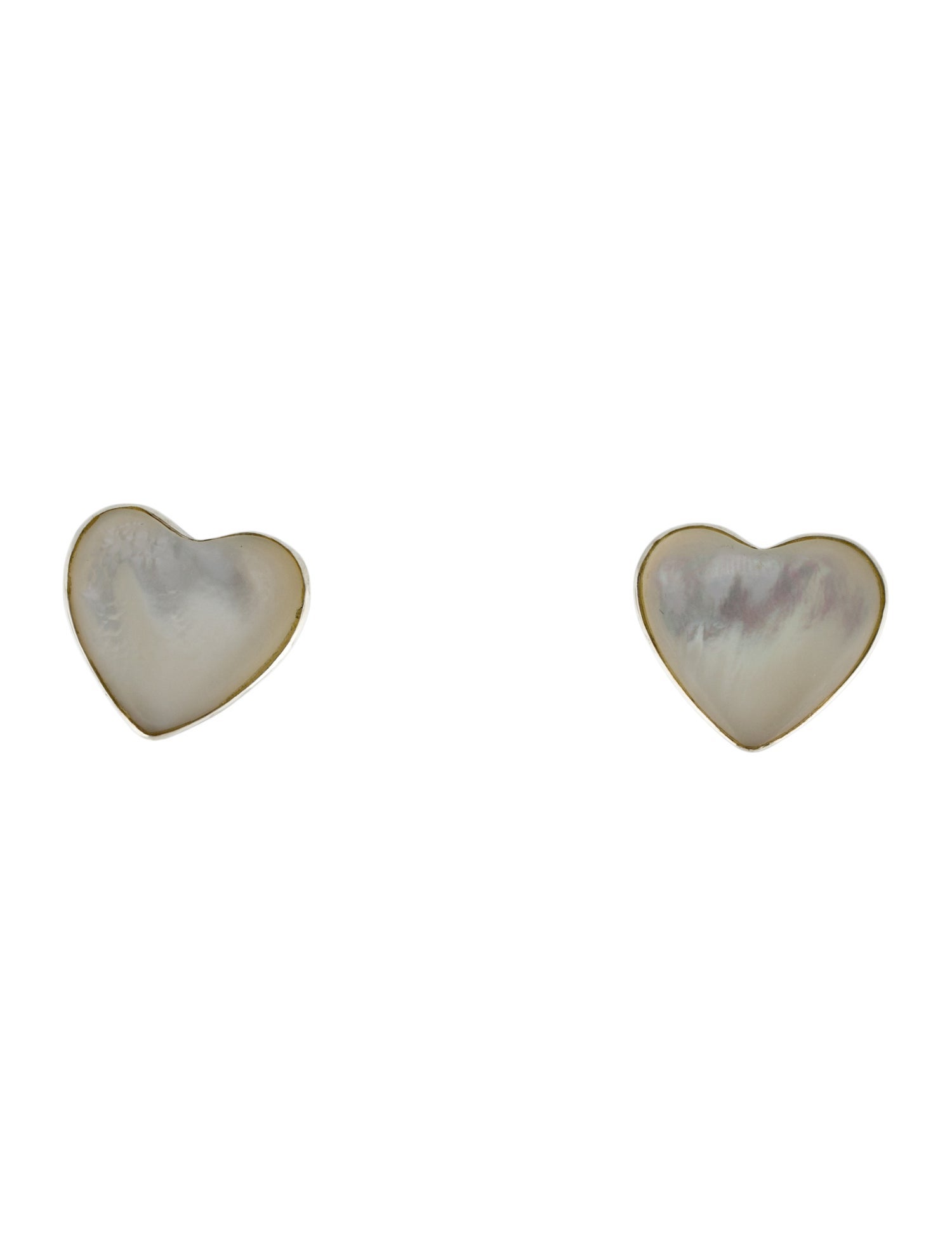 Annika Inez Mother Of Pearl Heart Stud Earrings