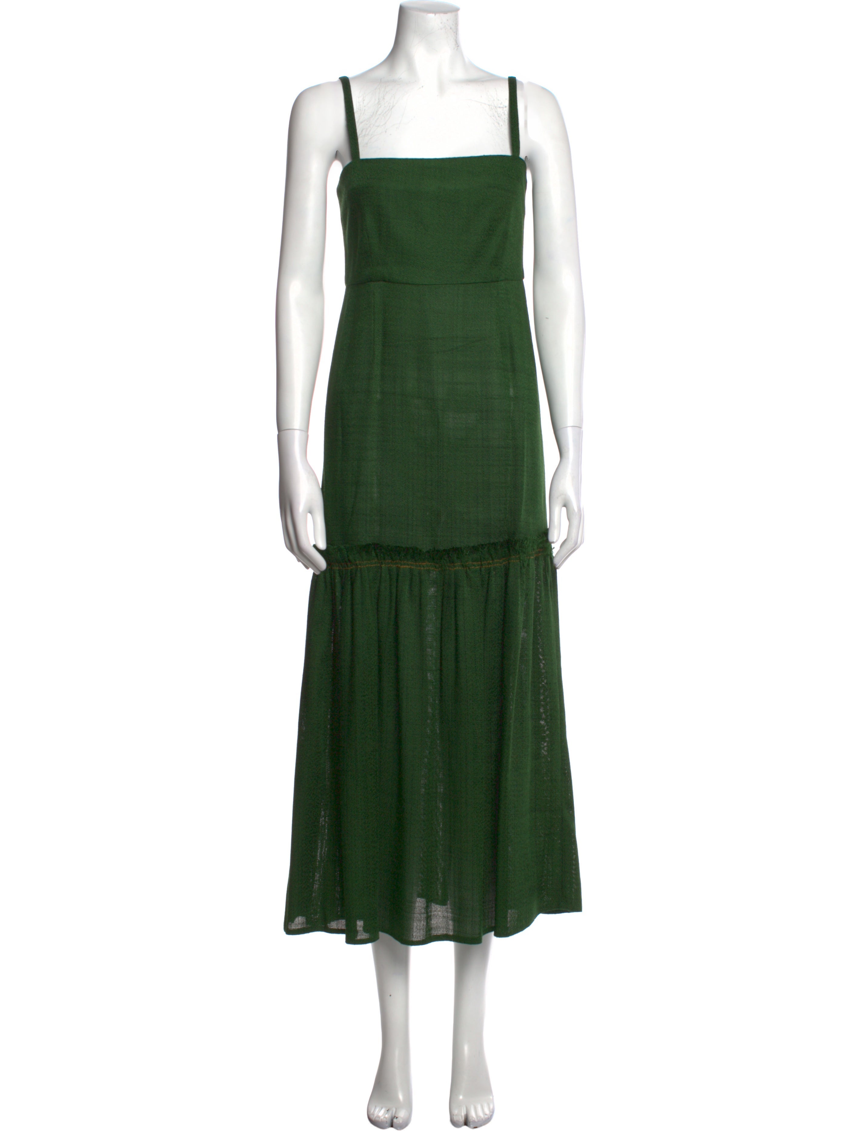 BY. Bonnie Young Square Neckline Long Dress - Green Dresses, Clothing -  BYBON20148 | The RealReal