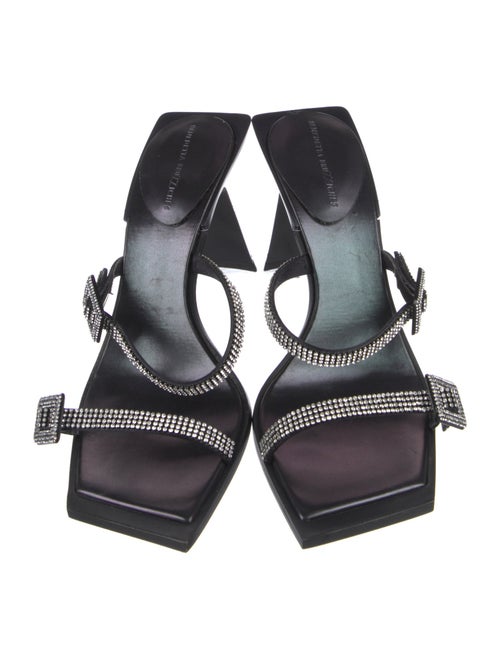 Benedetta Bruzziches Leather Crystal Embellishments Slides